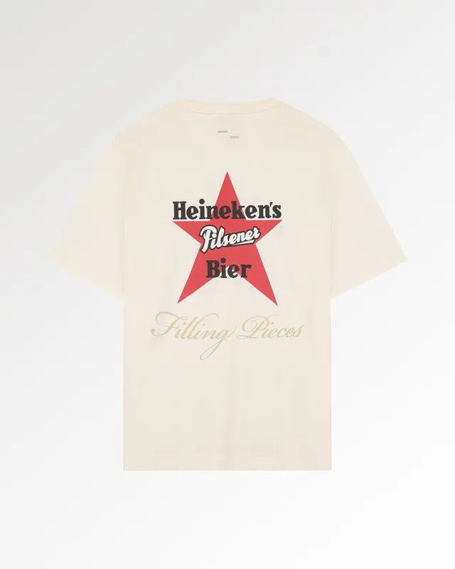Filling Pieces Heineken Vintage Logo t-shirt Boxy blanc coton bio
