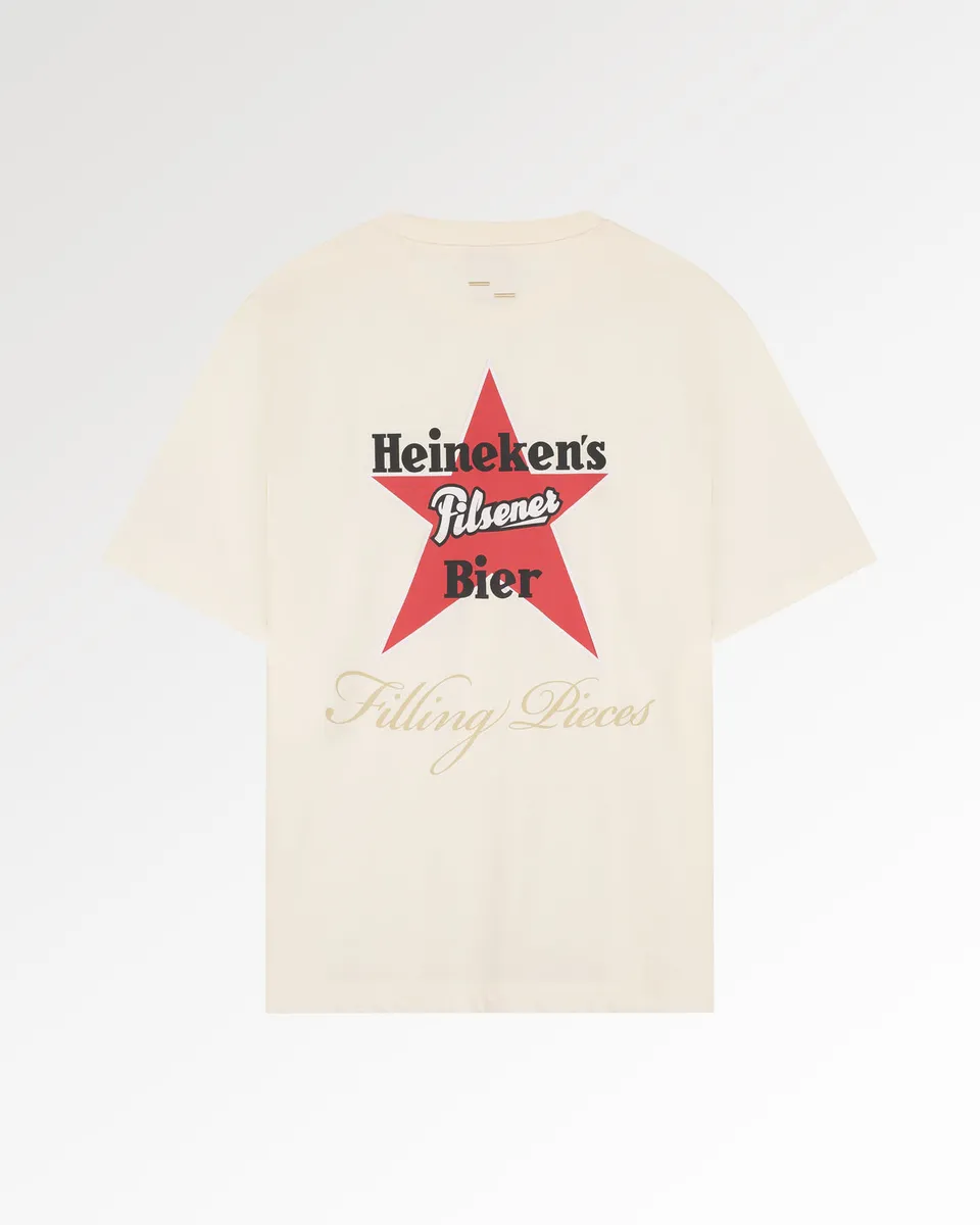 Filling Pieces Heineken Vintage Logo t-shirt Boxy blanc coton bio