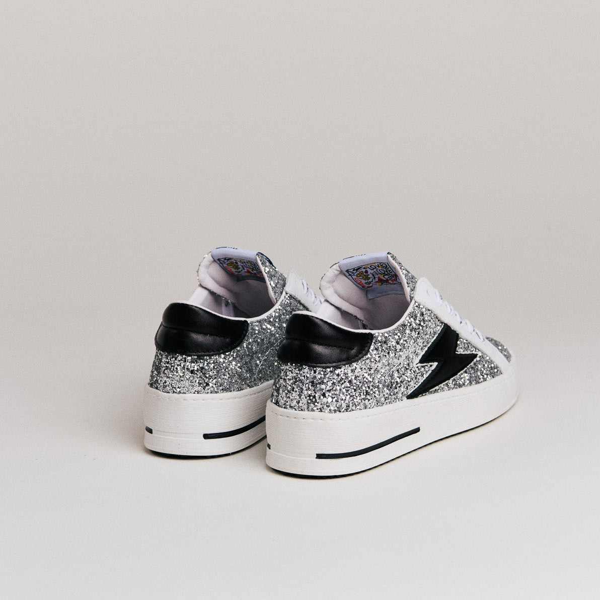 SMR Maya C781 baskets glitter argent éclair noir