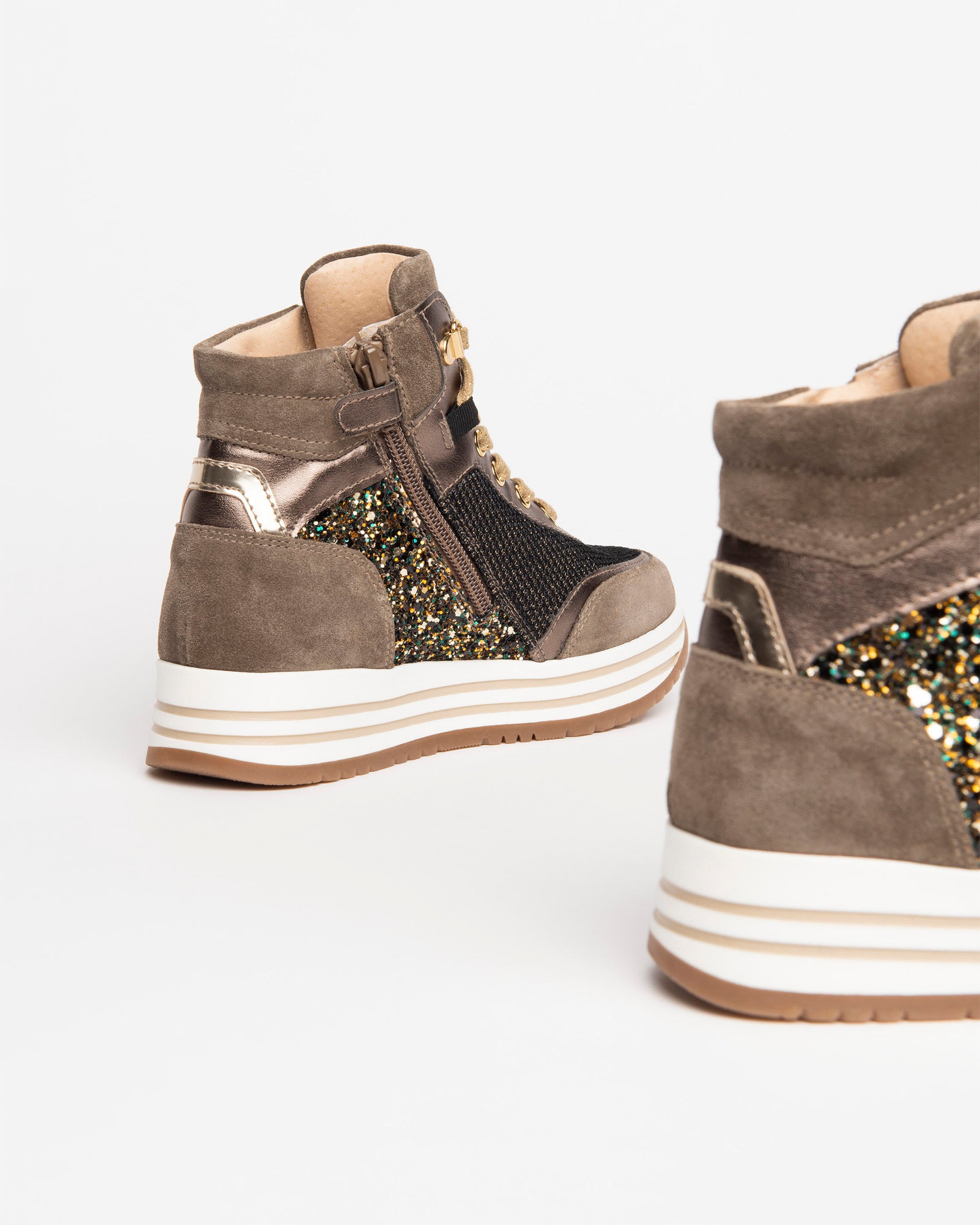 NeroGiardini Sneakers basket fille velours montante zip 34