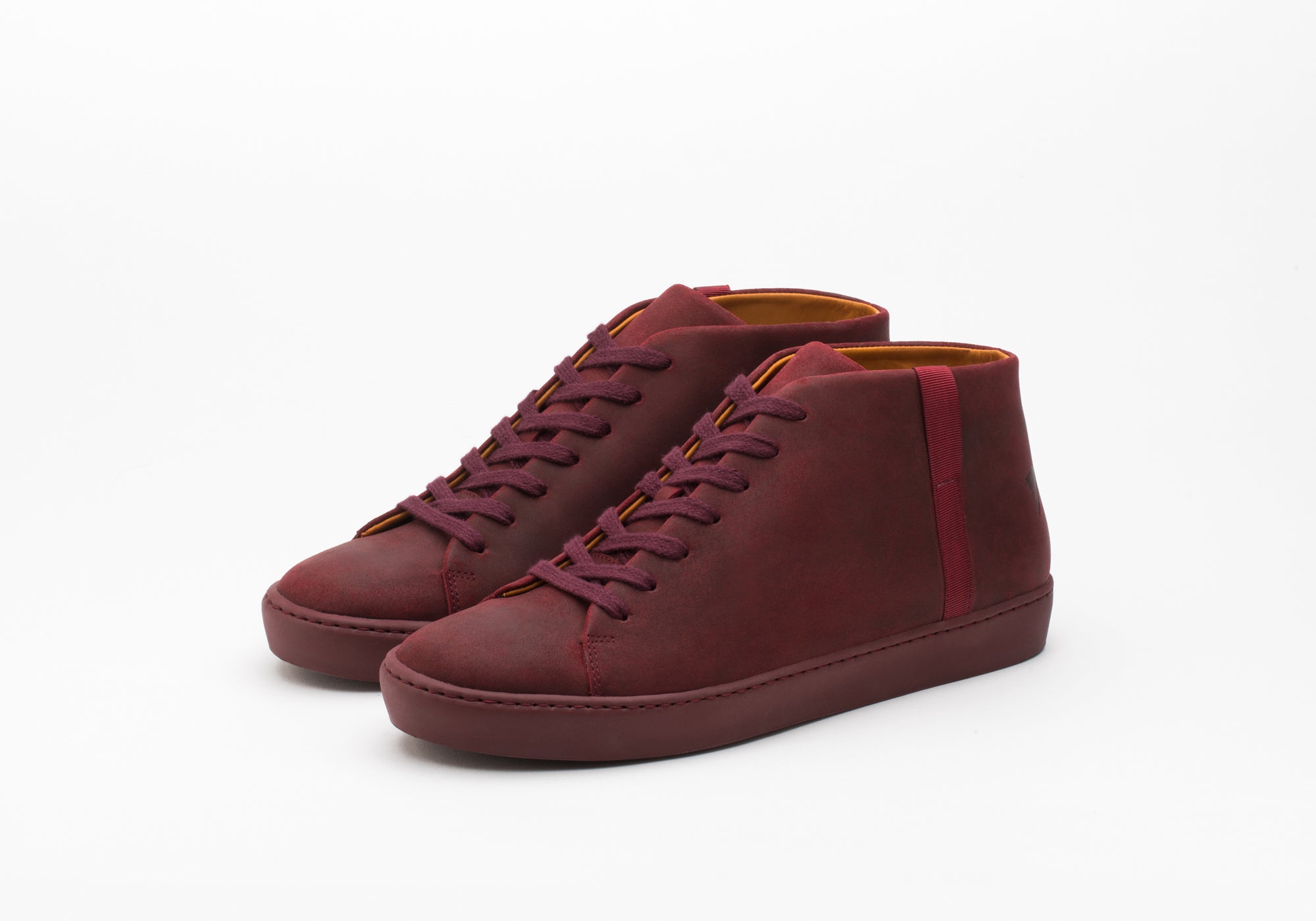 JAK Khan Red sneakers cuir pleine fleur rouge