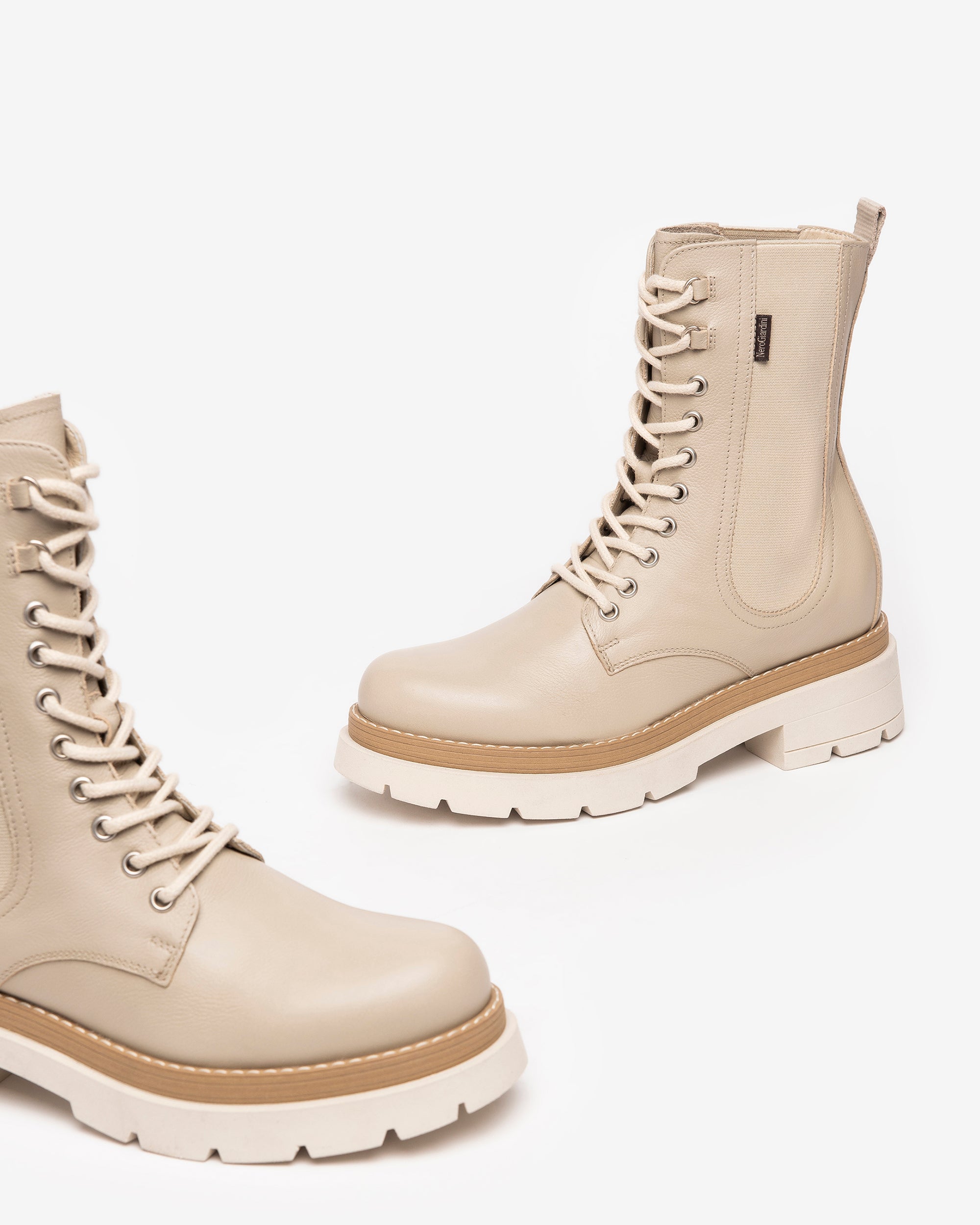 NeroGiardini Bottines Femme Cuir Combat Hiver