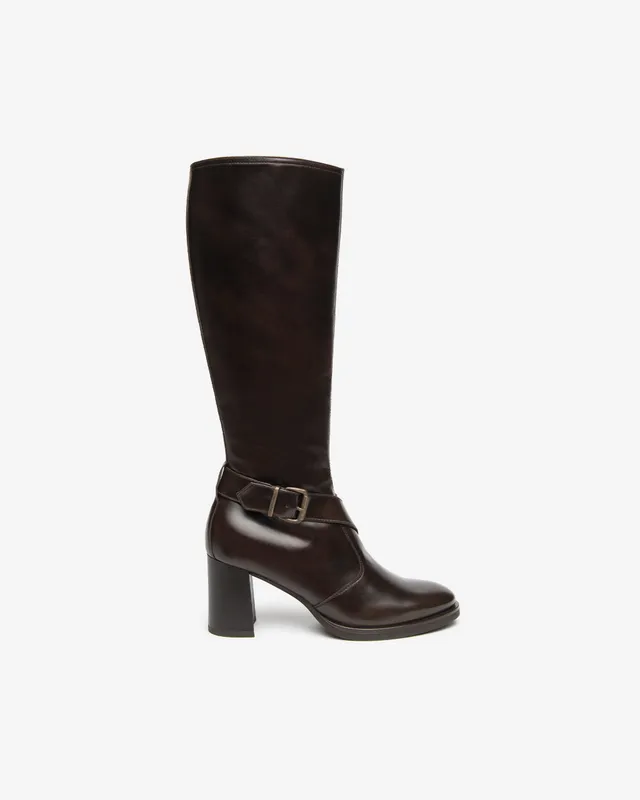 NeroGiardini Bottes Femme Cuir Talon Bloc 75mm 38