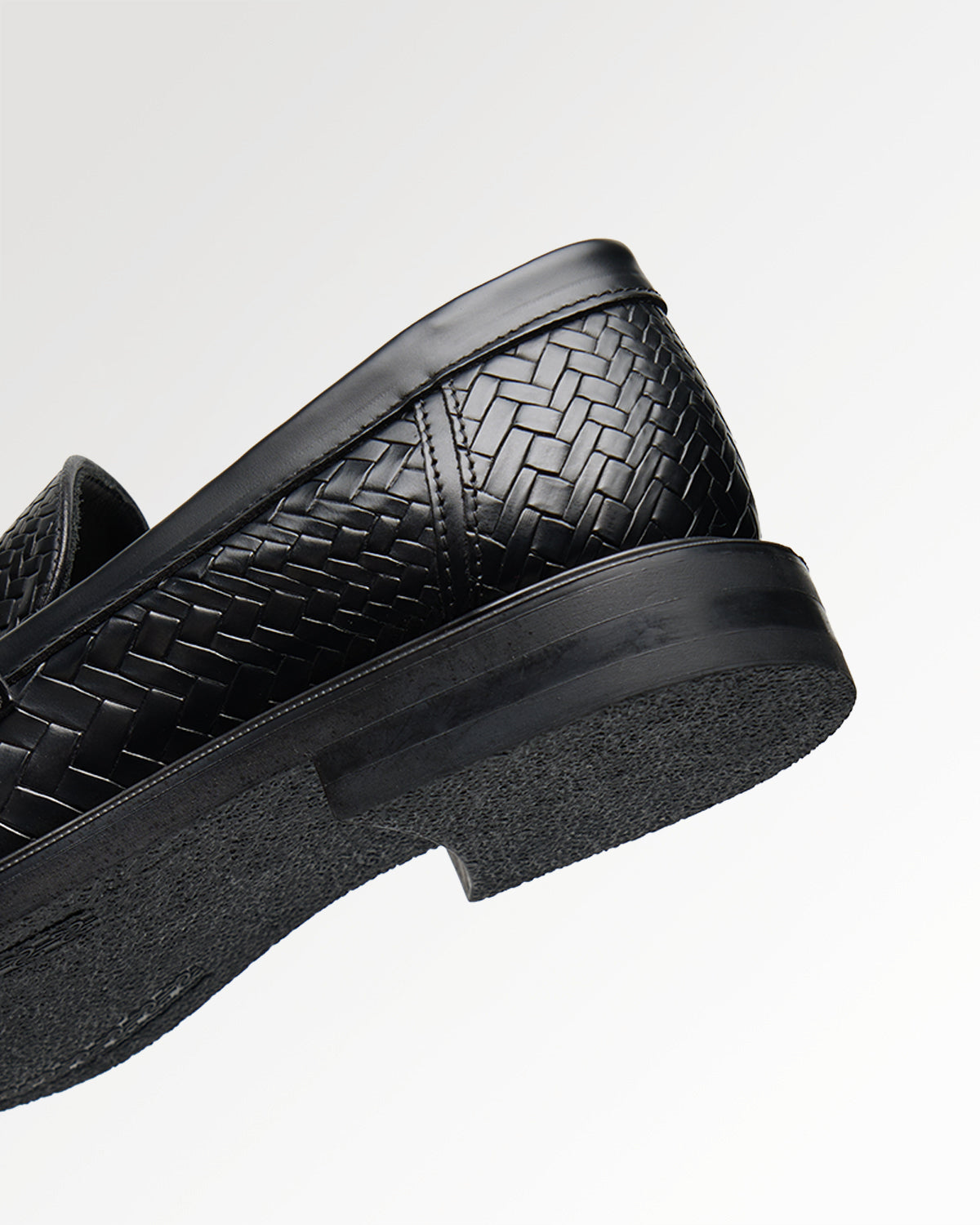 Filling Pieces Woven Twist mocassin cuir noir tressé