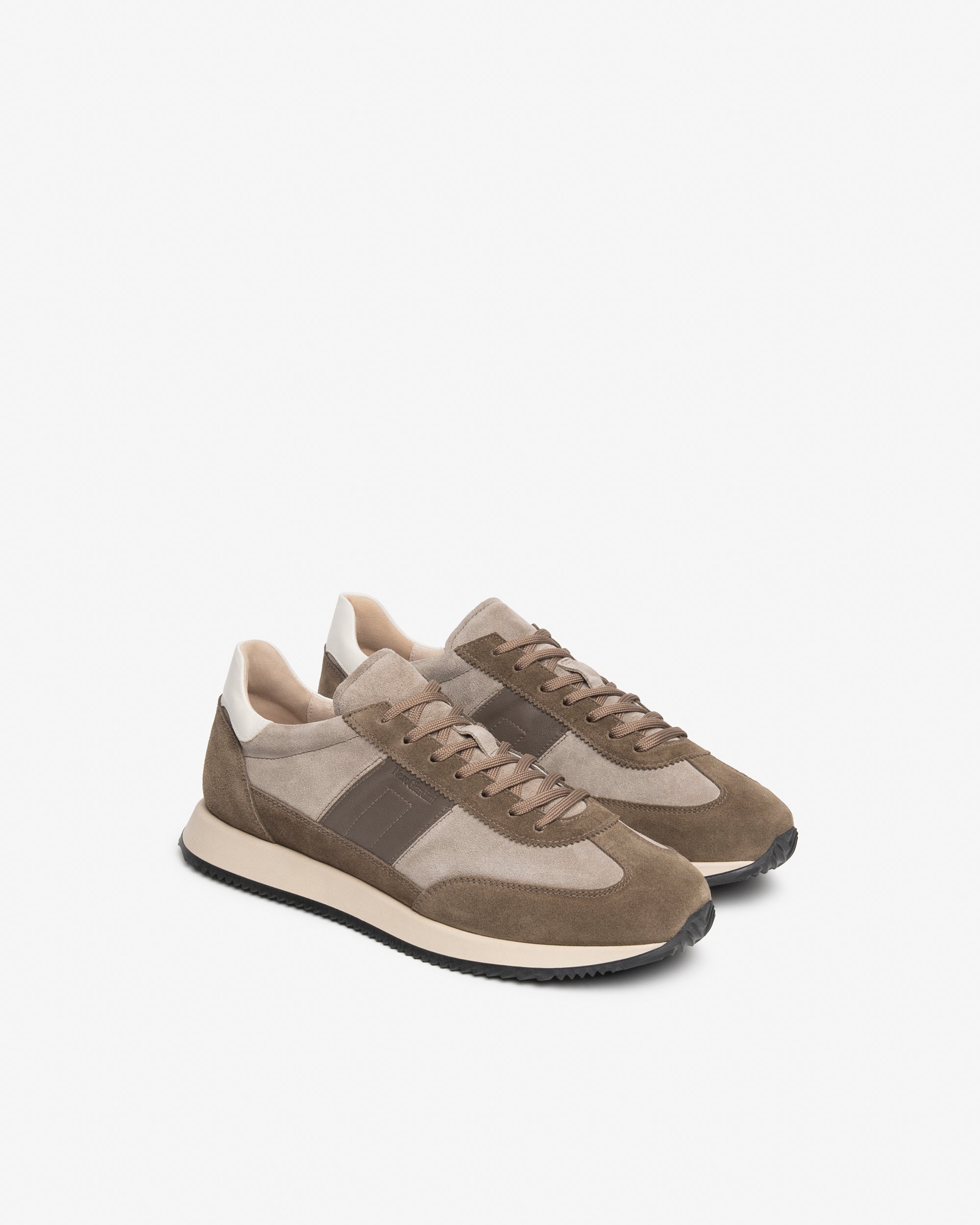 Nerogiardini Sneakers Homme Cuir Velours Daim Marron