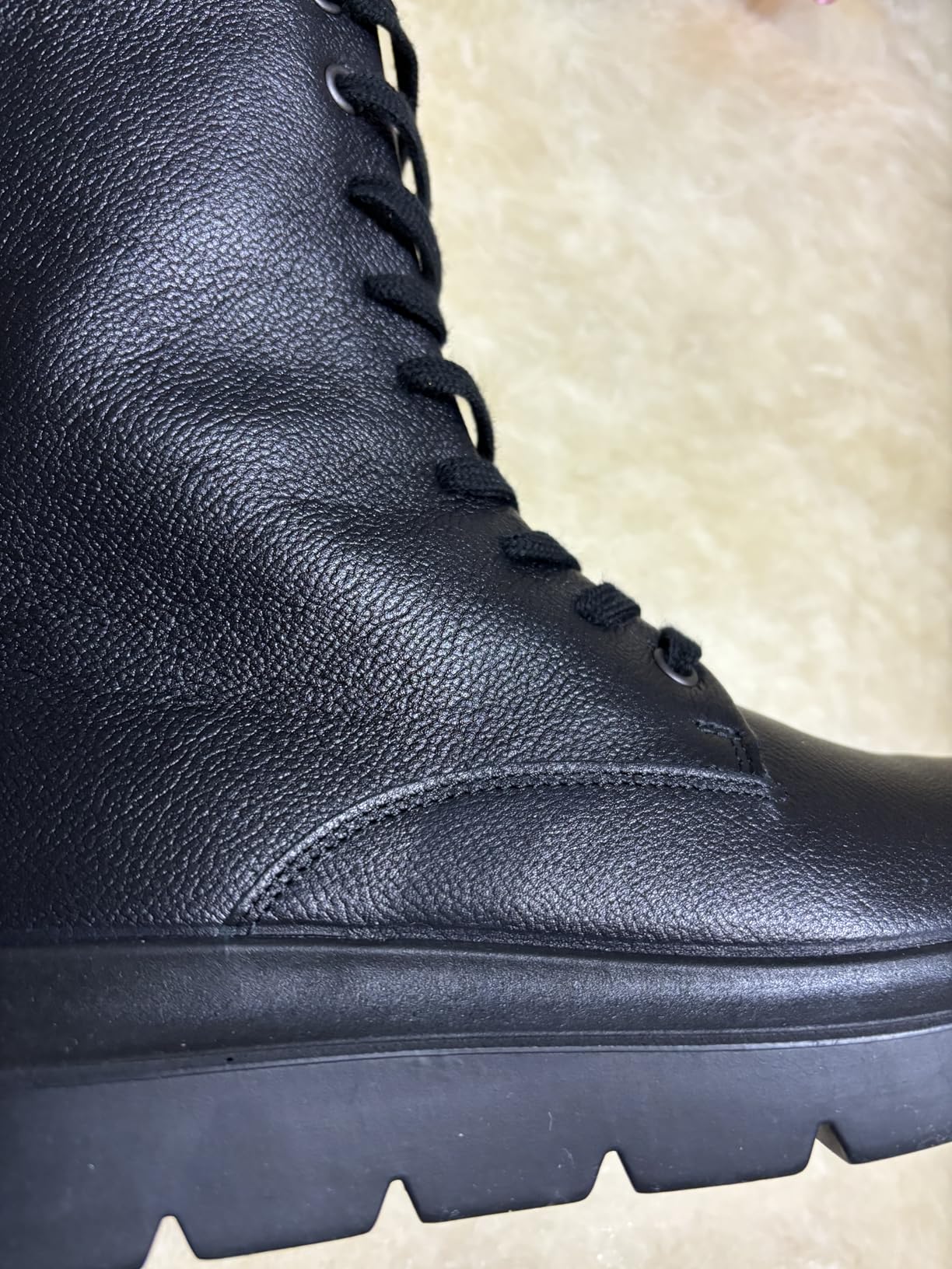 ECCO NOUVELLE Boots femme limestone cuir à lacets