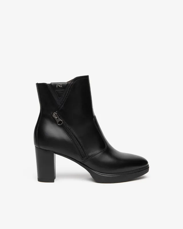 NeroGiardini Bottines Femme Cuir Plateforme Zip Talon 70 mm