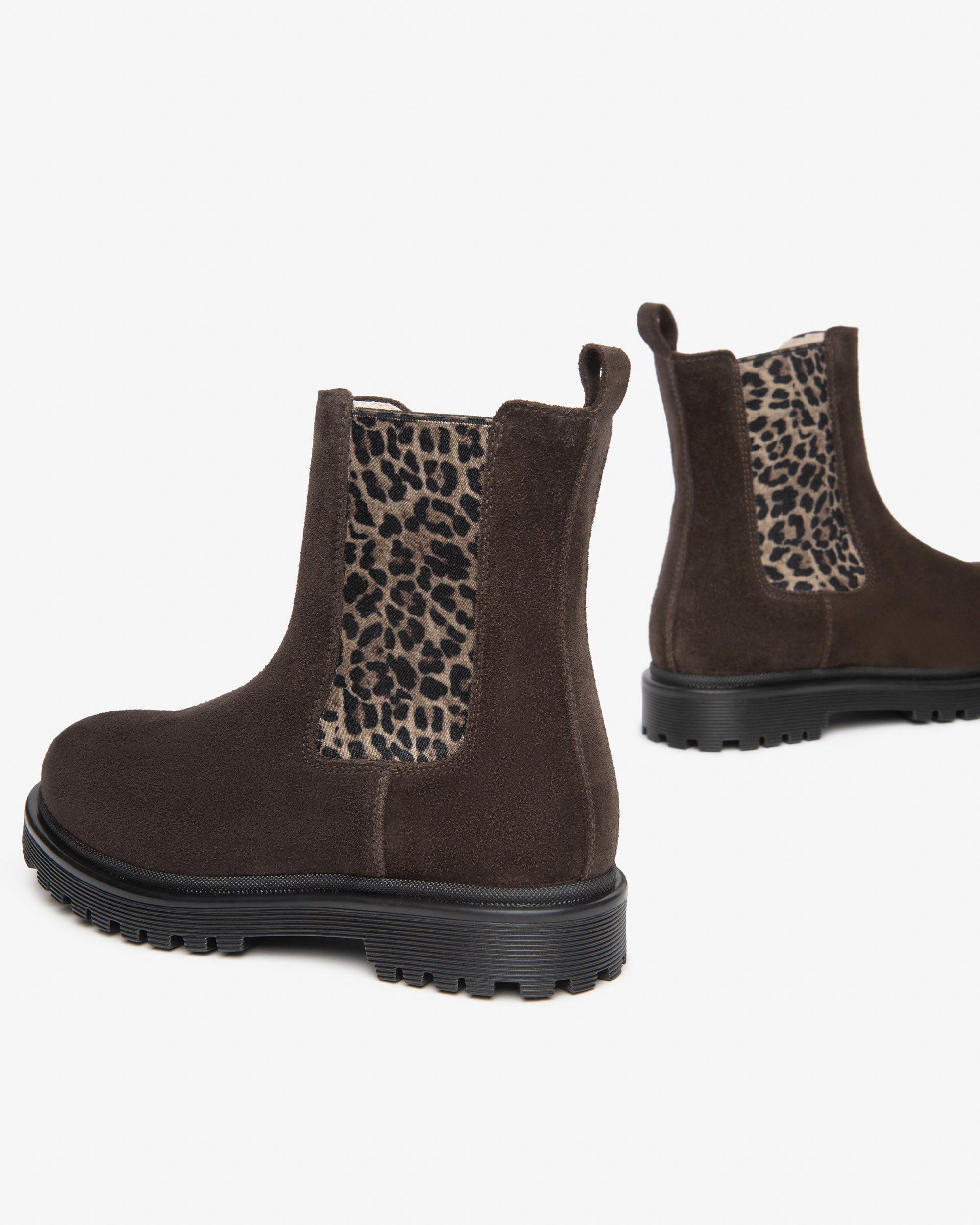 NeroGiardini Bottines fille daim zip imprimé animalier