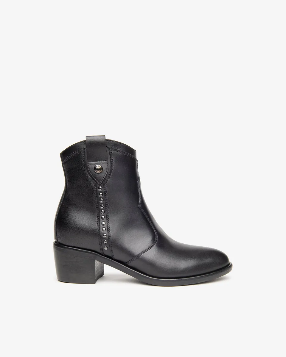 Nerogiardini Bottines Femme Cuir Texan Talon 4,5cm