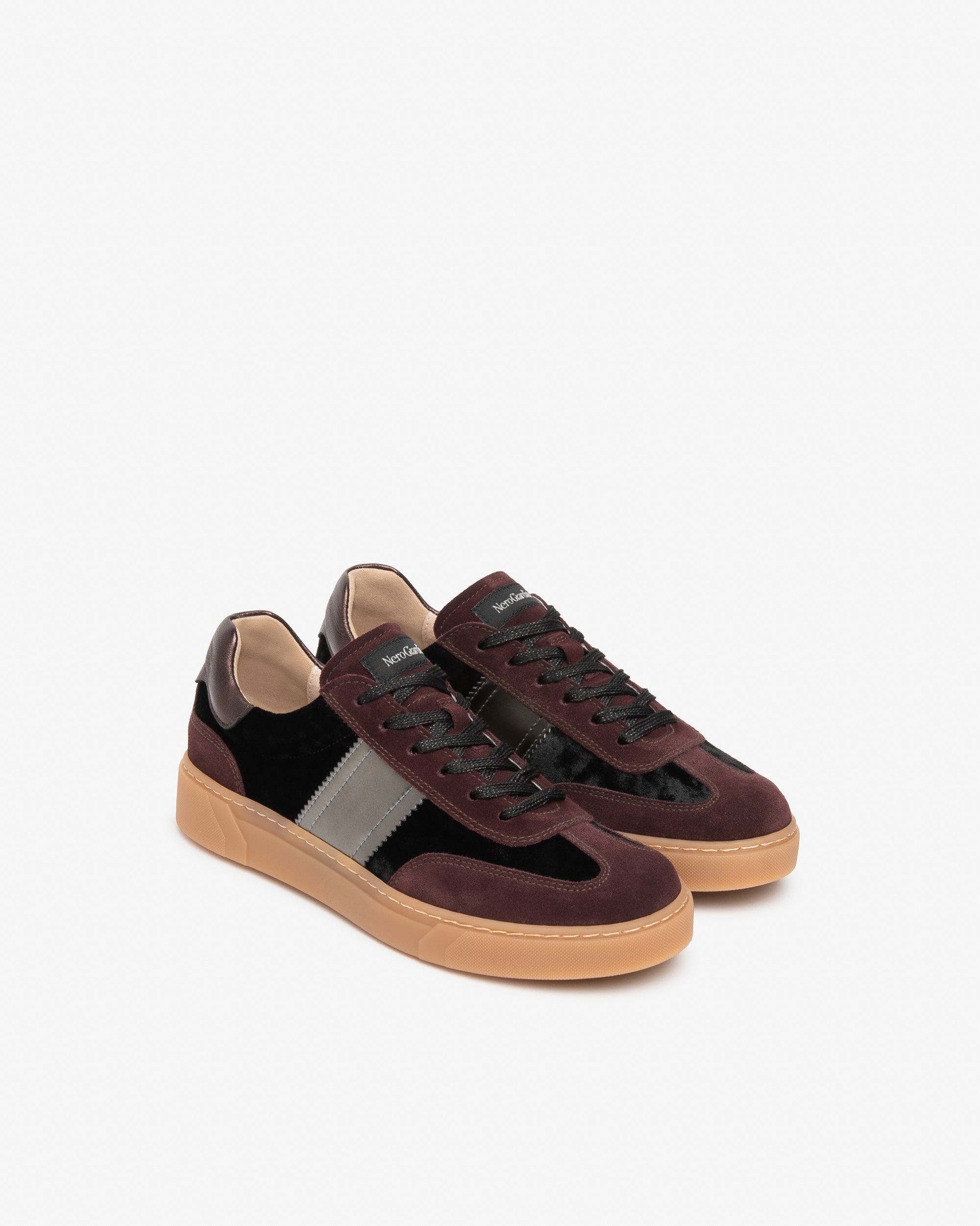 NeroGiardini Sneakers Femme Daim Velours Cuir Lacets