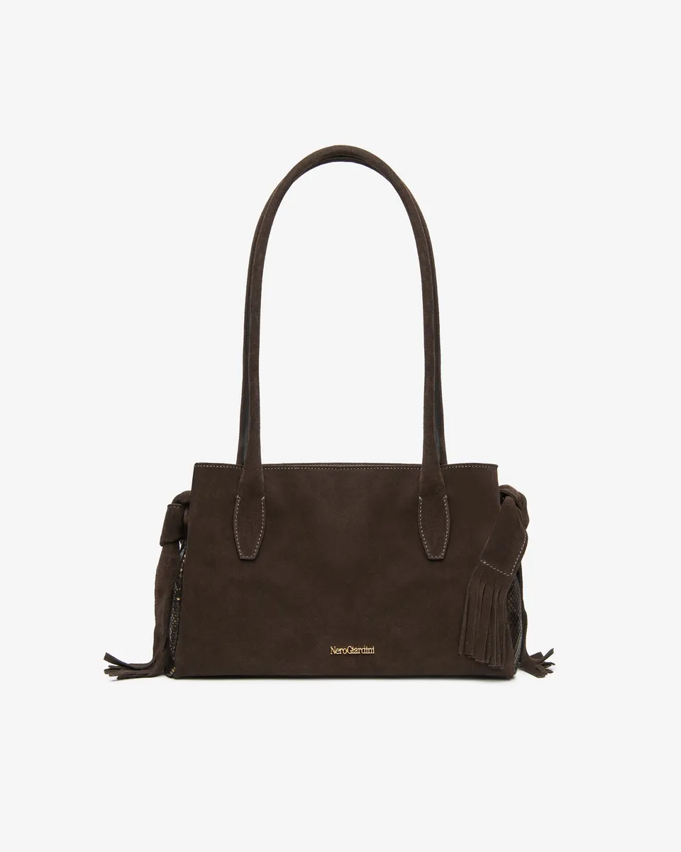 NeroGiardini Sac Bowling Femme Daim Franges