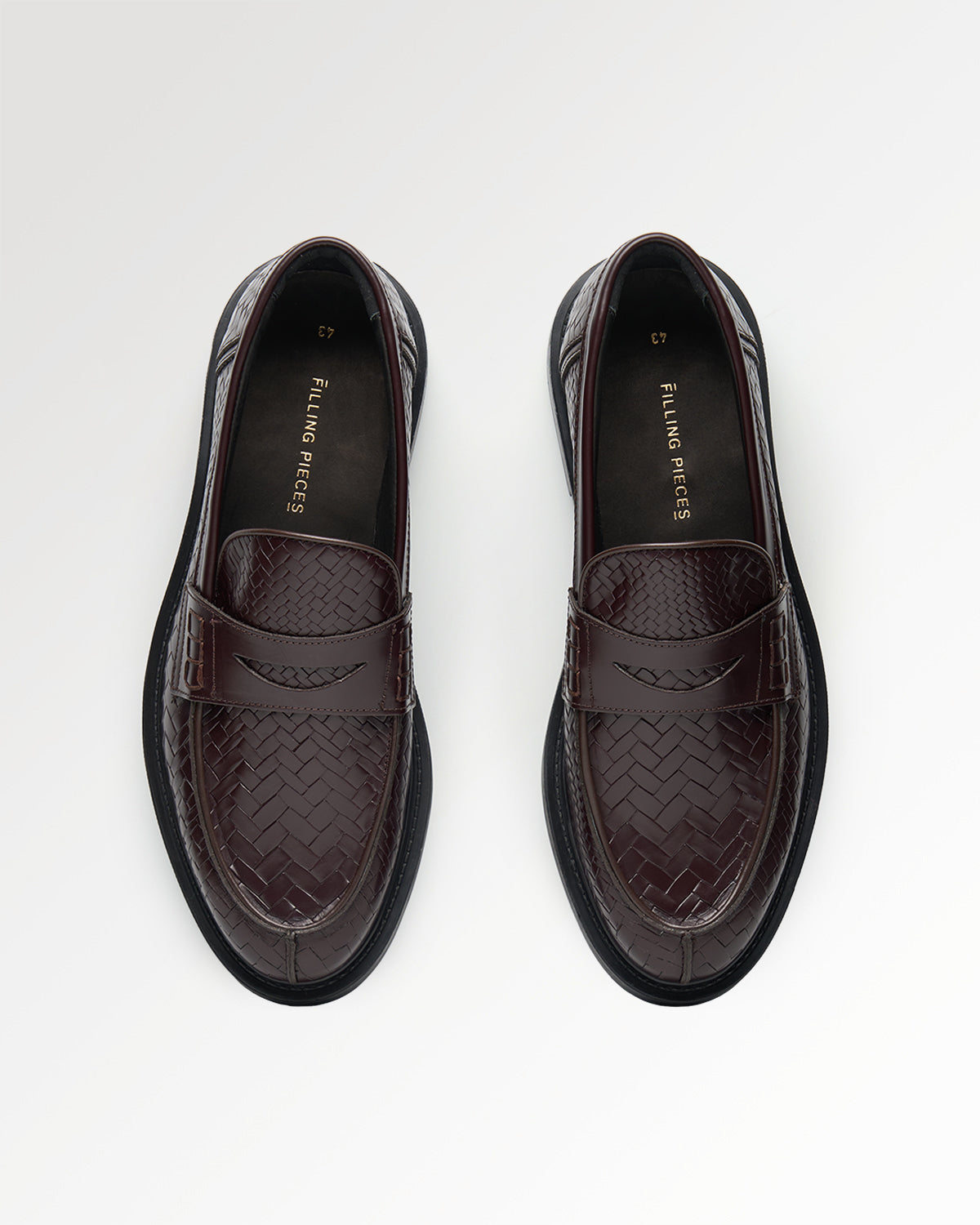Filling Pieces Woven Twist loafer marron cuir tressé