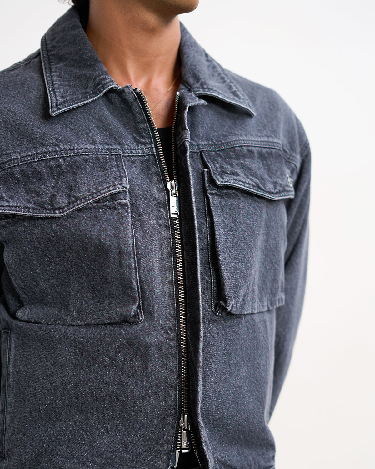 Filling Pieces Denim Jacket Washed Black veste jean noir coton