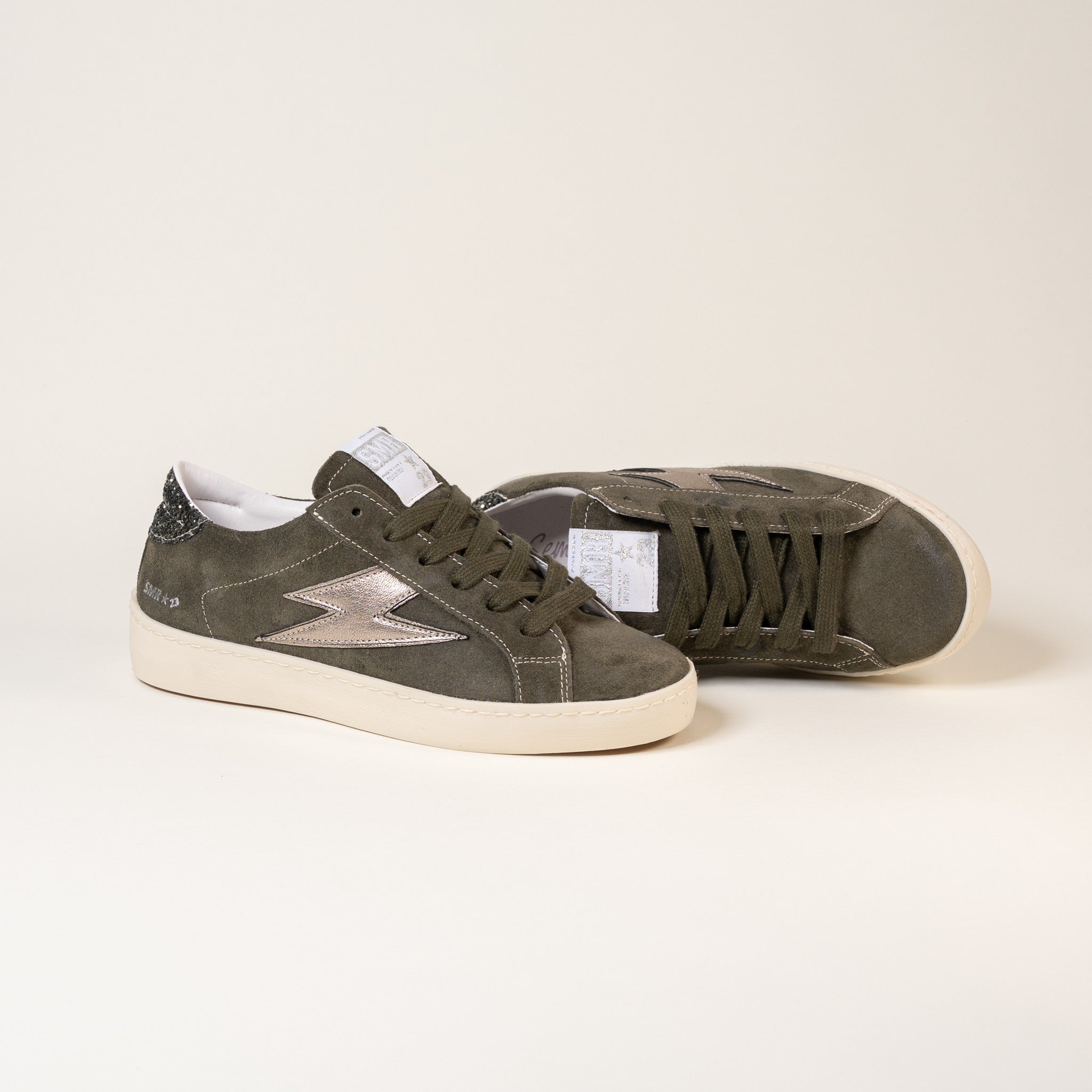 Semerdjian Maya E168 baskets kaki champagne cuir