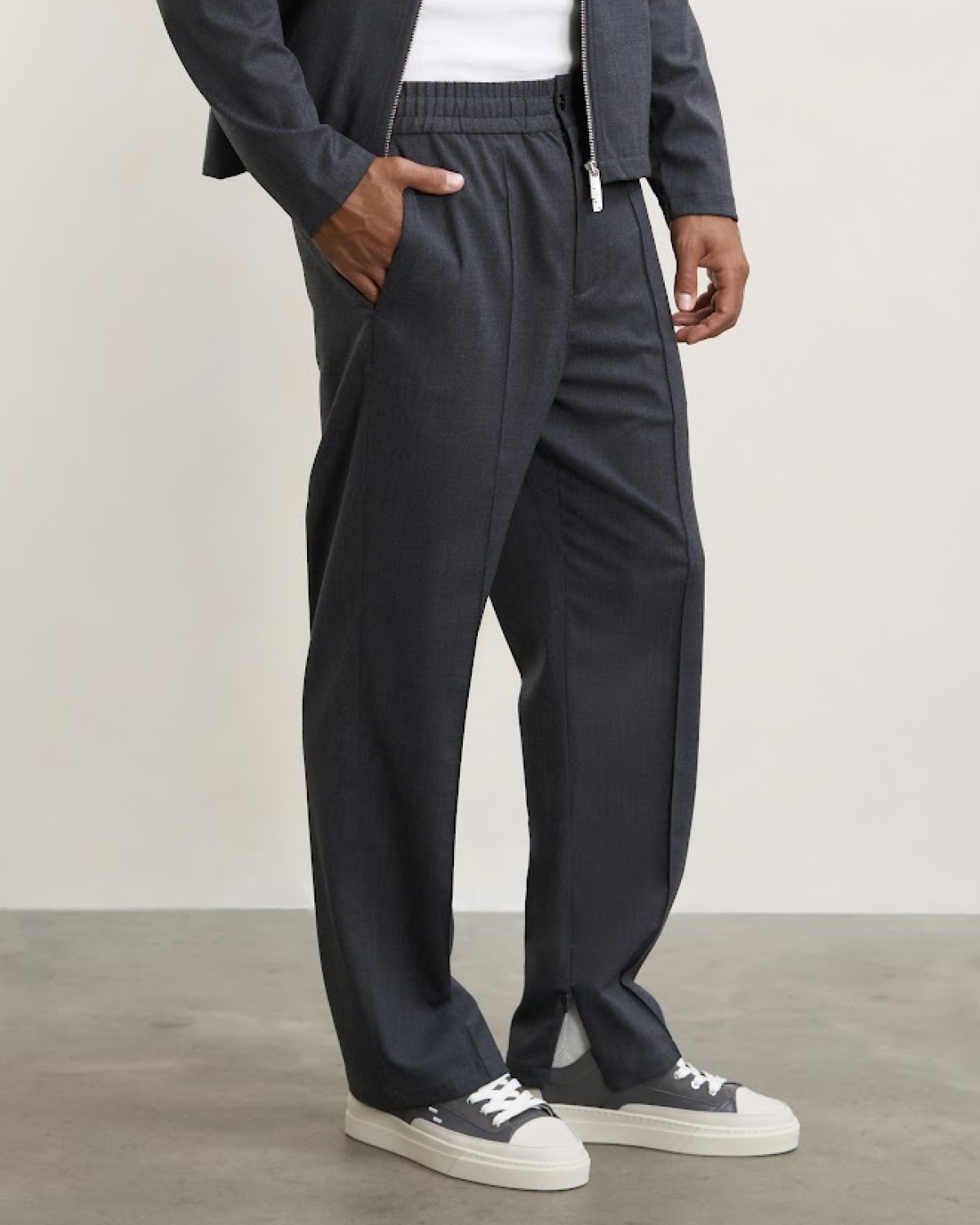 Filling Pieces Coach Pants pantalon laine gris