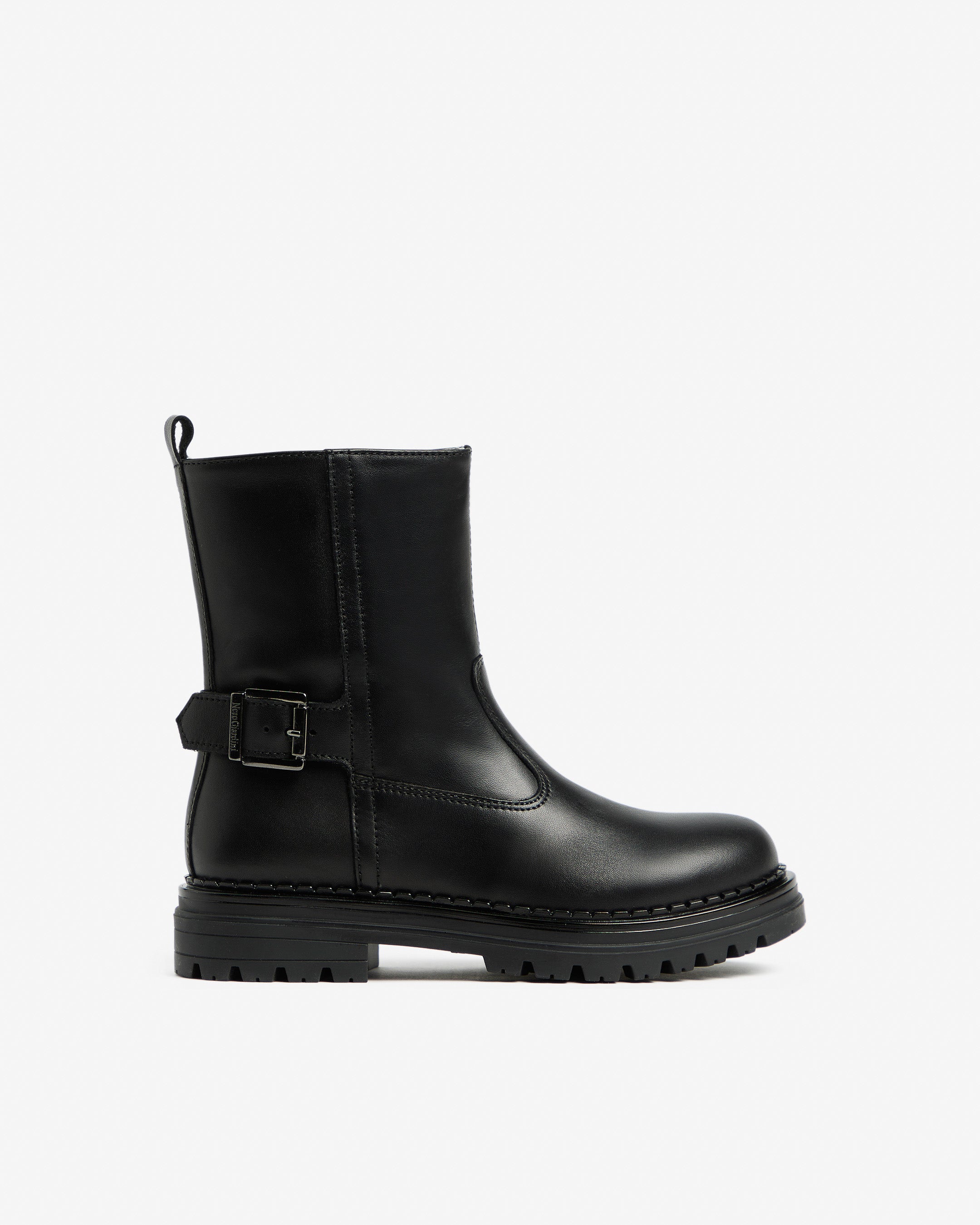 NeroGiardini Bottines Fille Cuir Teen Fermeture Hiver