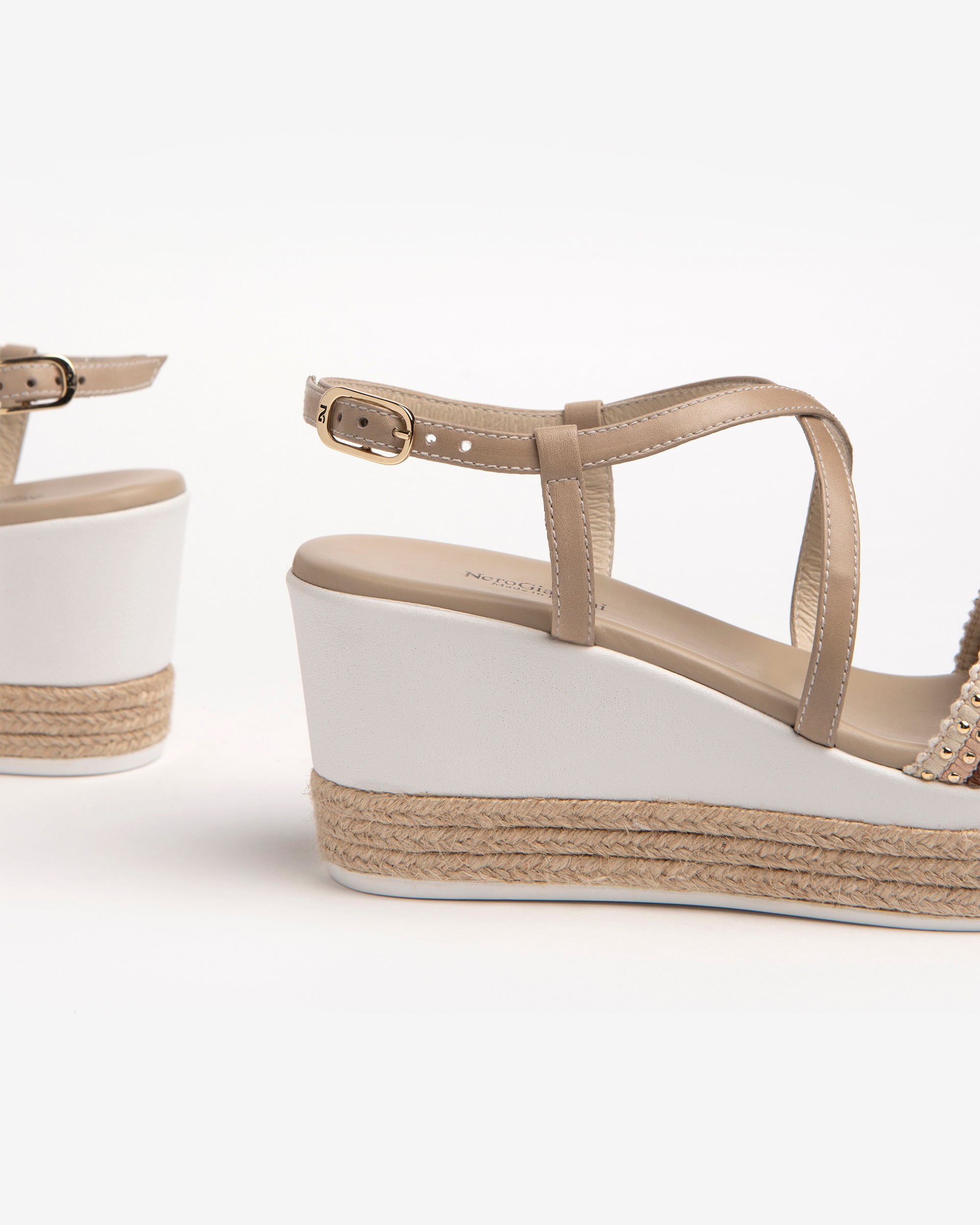 NeroGiardini Sandales Femme Cuir Compensées 7 cm