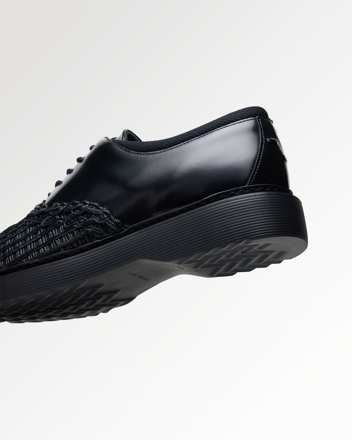 Filling Pieces Bulky Derby Panier derby cuir tressé noir Black