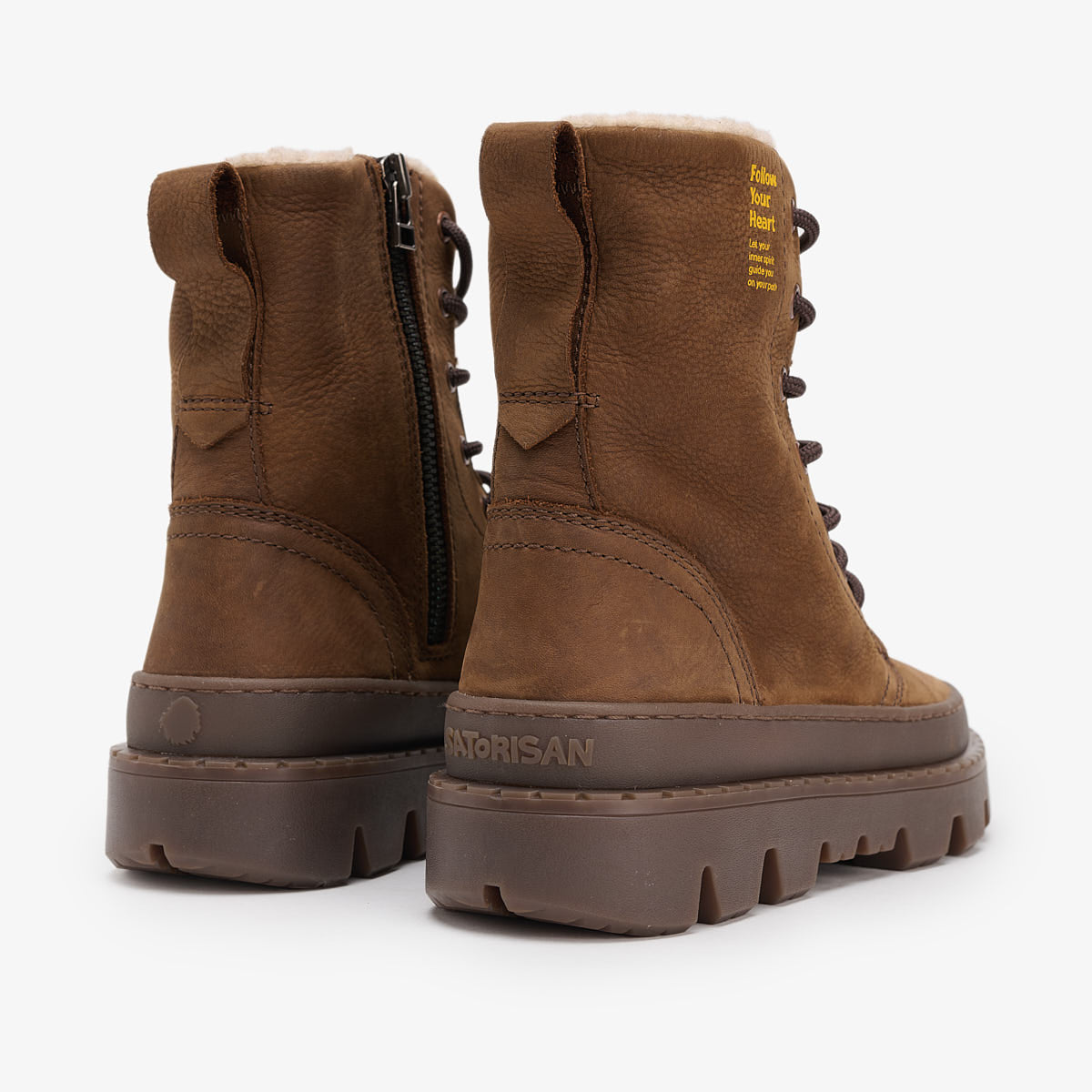 Satorisan Unalome Laces Premium Wool bottines Mid Brown