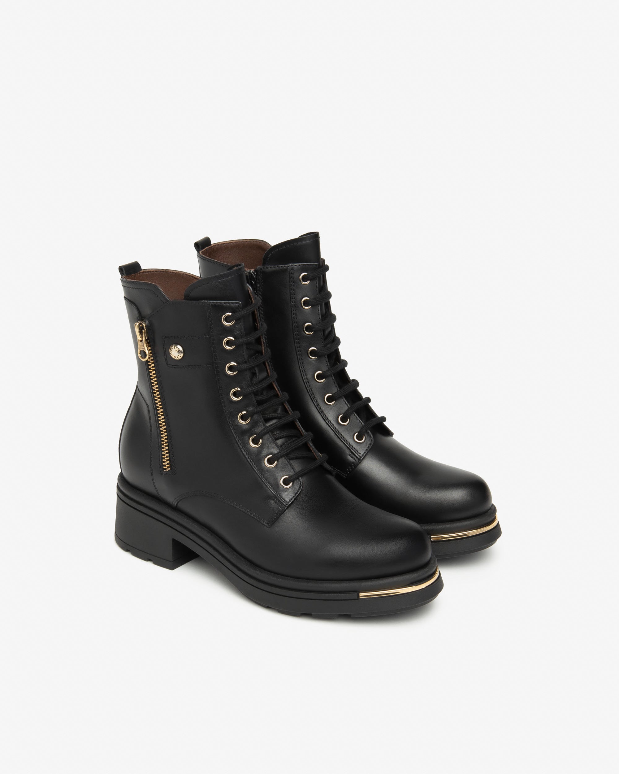 NeroGiardini Bottines Motardes Femme Cuir Confort Memory
