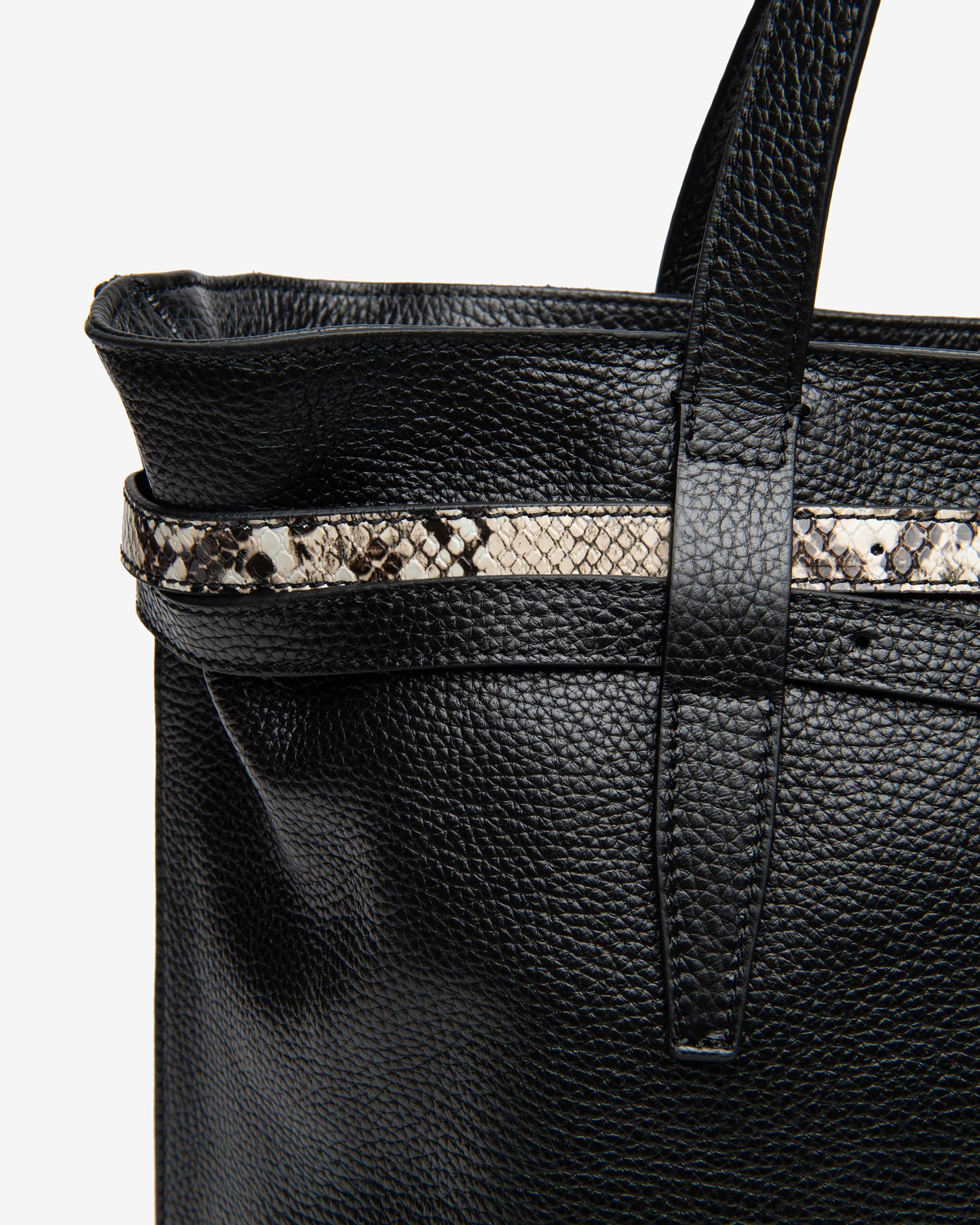 NeroGiardini Sac Épaule Femme Cuir Python Boucle Dorée