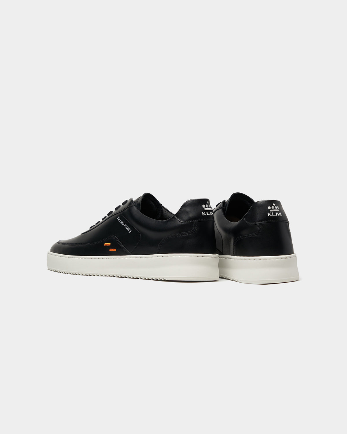 Filling Pieces Mondo KLM Black White sneakers cuir noir