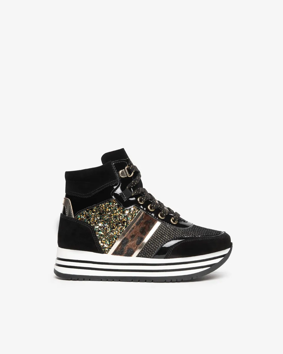 NeroGiardini Sneakers Teens Fille Cuir Velours Montante