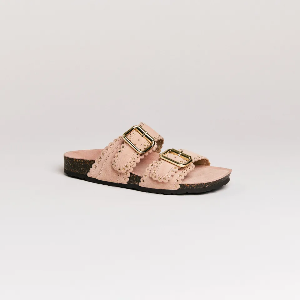 Semerdjian Arianna mules rose nude cuir liège