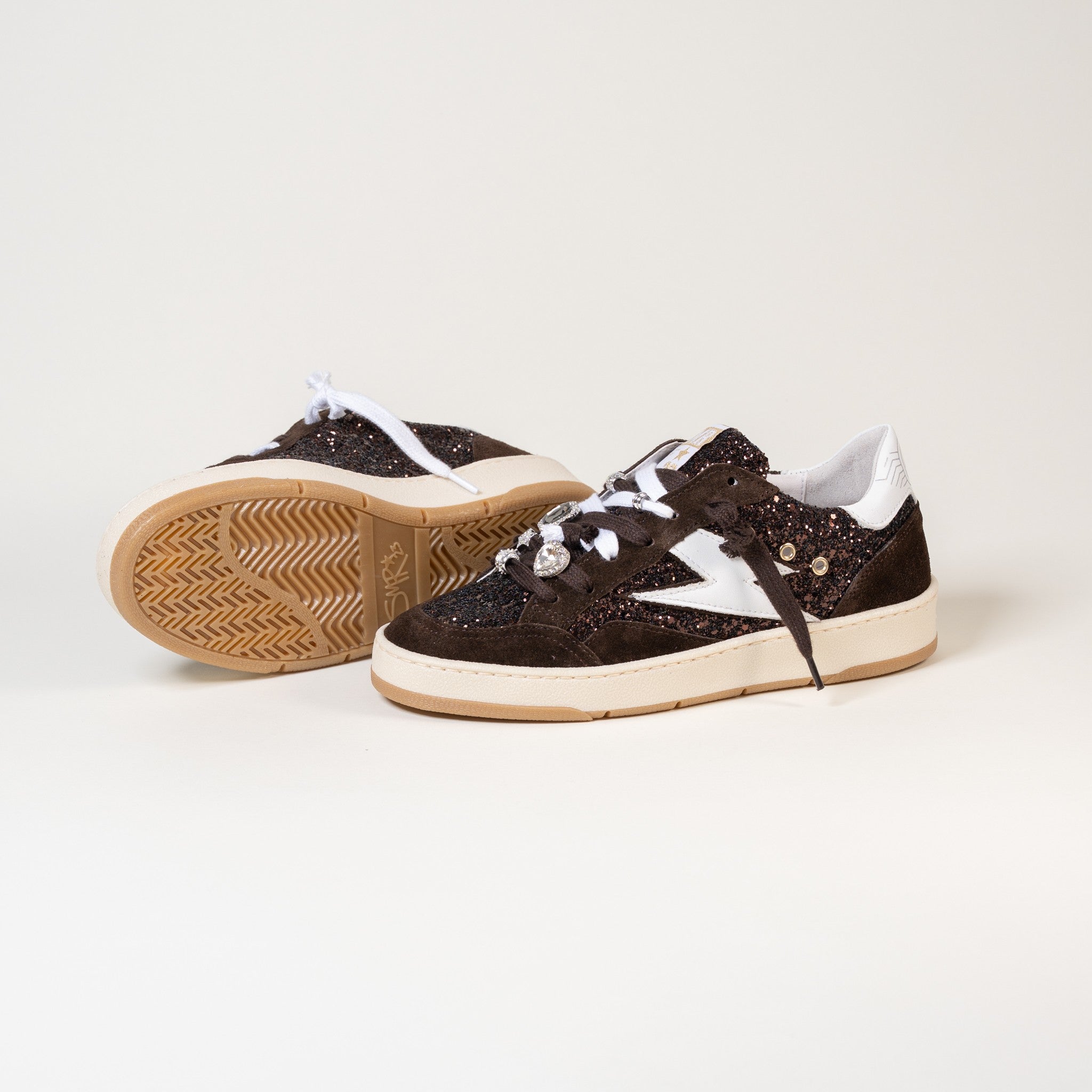 SMR Dany E196 baskets glitter marron 38