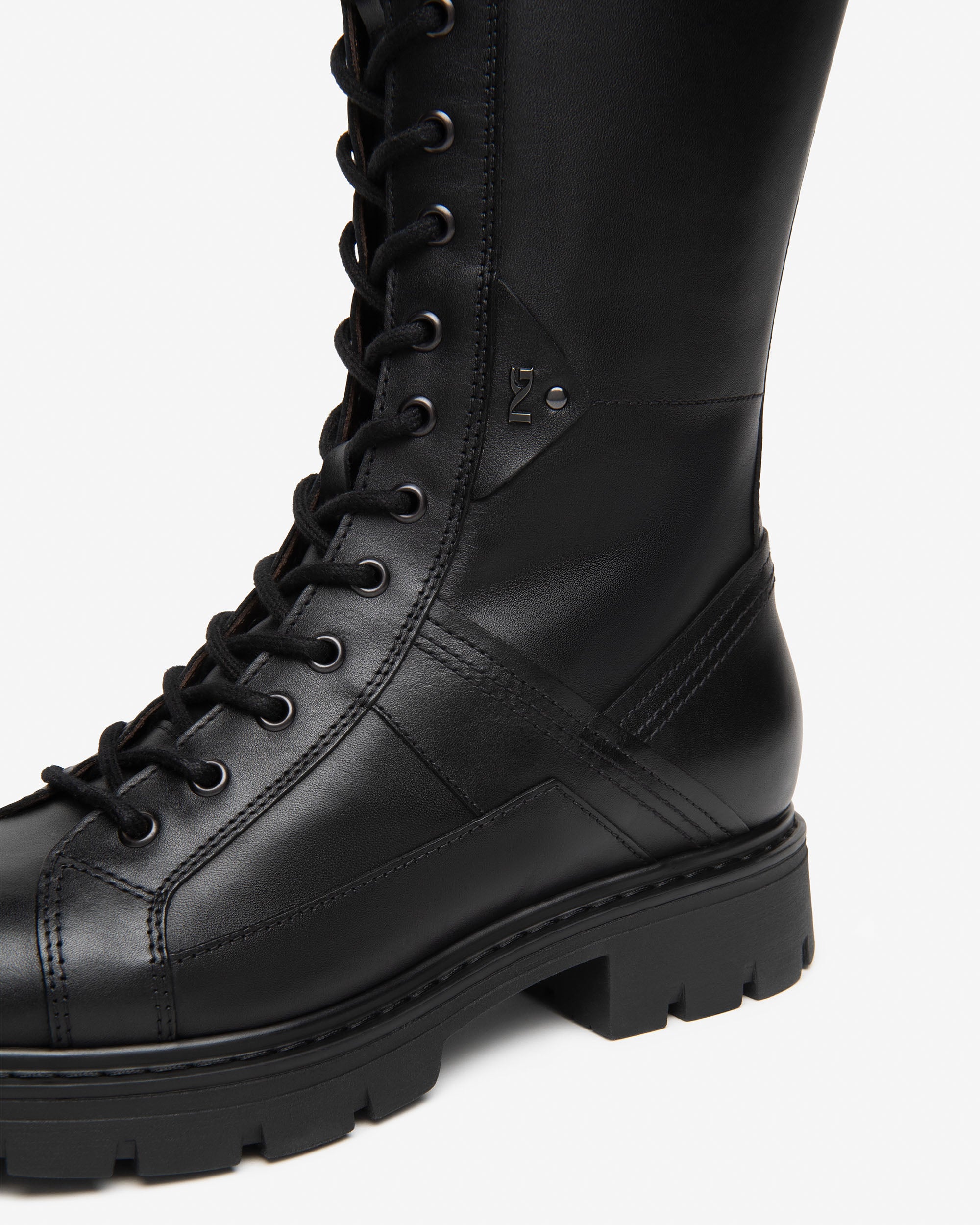 NeroGiardini Bottes Femme Cuir à Lacets Talon 30mm