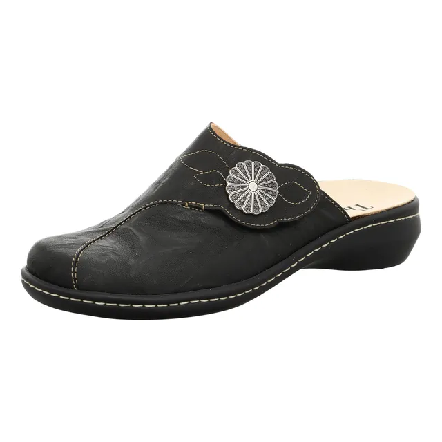 Think Camilla Mules Femme Cuir Noir Combi 38 EU Confort