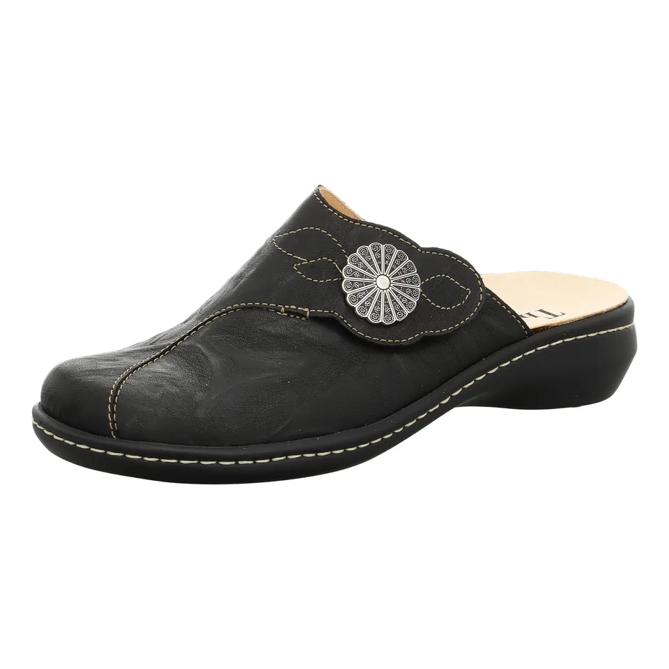 Think Camilla Mules Femme Cuir Noir Combi 38 EU Confort
