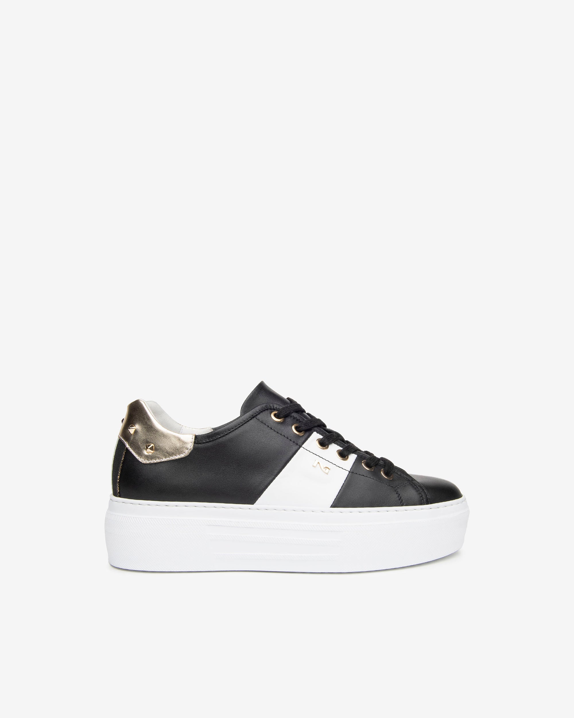 NeroGiardini Sneakers Femme Cuir Platine Plateforme 4,5 cm