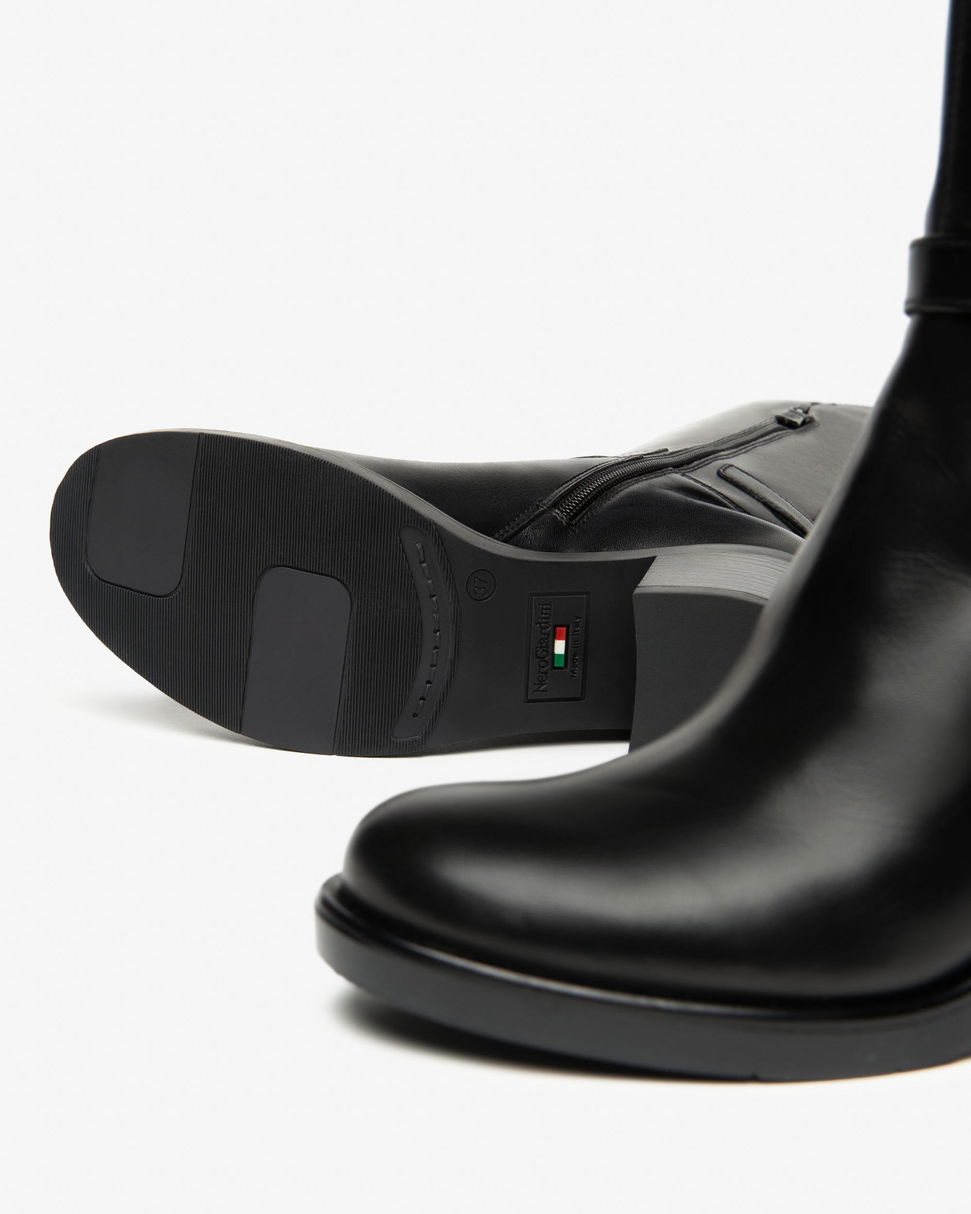 NeroGiardini Bottes Femme en Cuir Automne Hiver