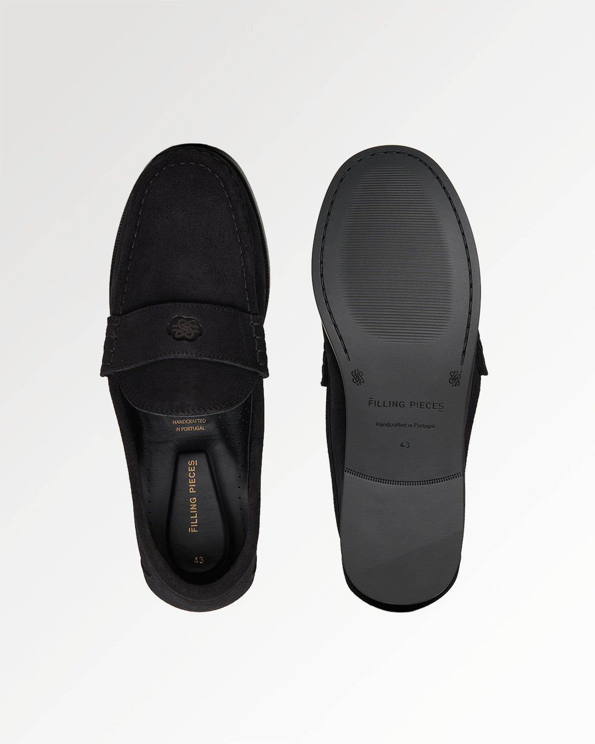 Filling Pieces Lux Loafer Suede Mocassin daim noir