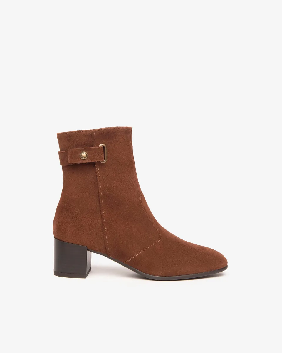 NeroGiardini Bottines Daim Femme Zip Talon 5cm Pointue