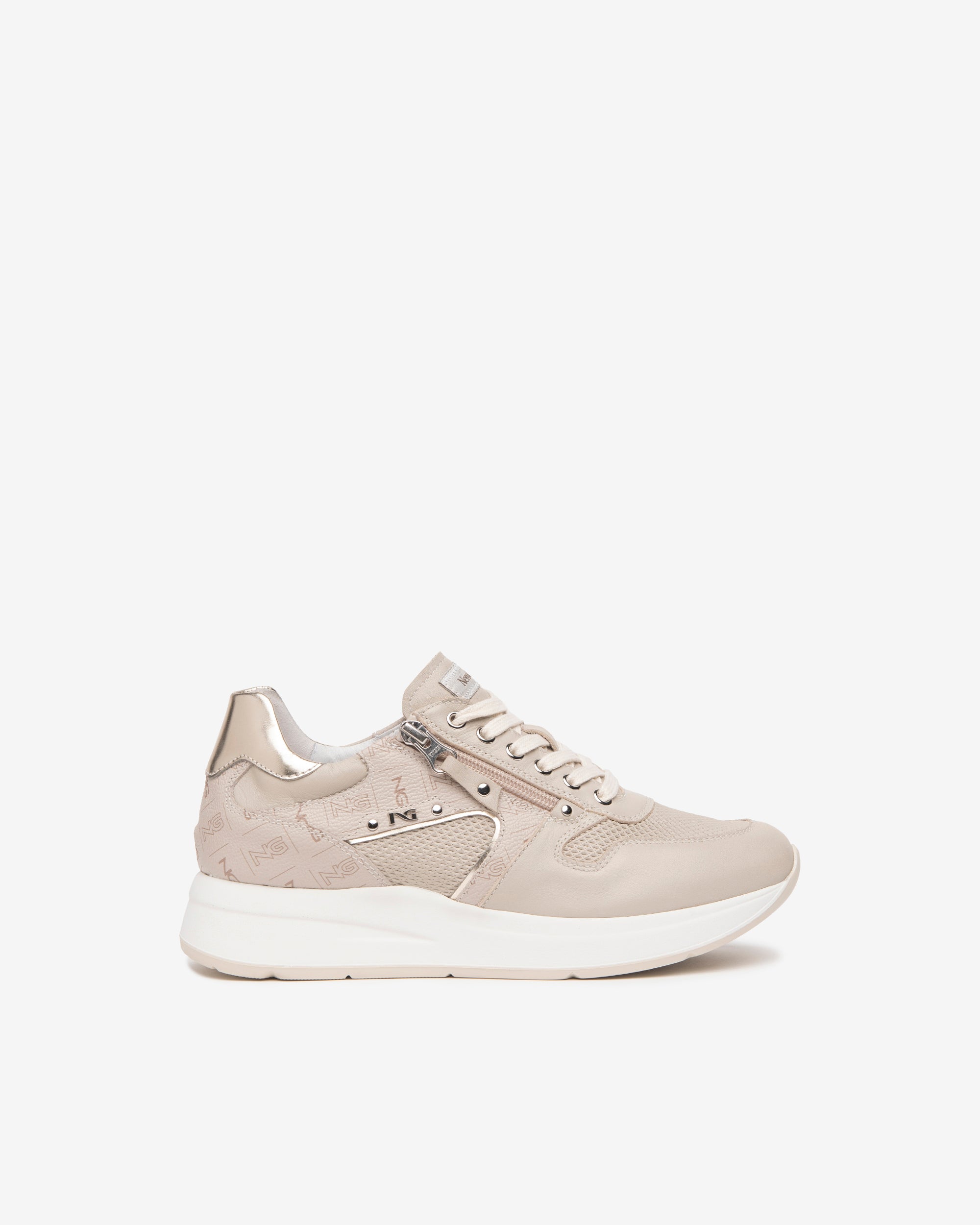 NeroGiardini Sneakers Femme Cuir Zip Semelle 3,5 cm