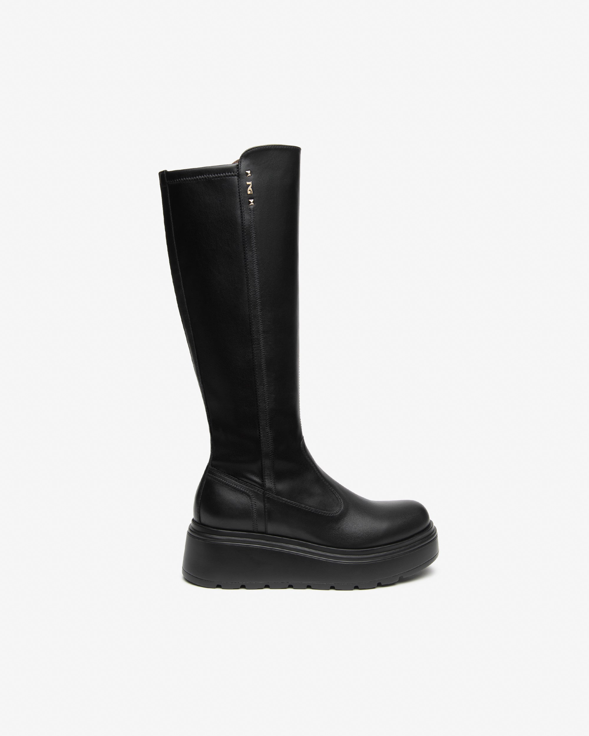 Nerogiardini Bottes cuir femme plateforme zip 55 mm
