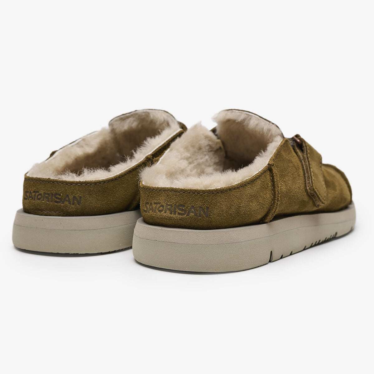 Satorisan Uwabaki Clog Suede sabots Thunderbolt daim mixte