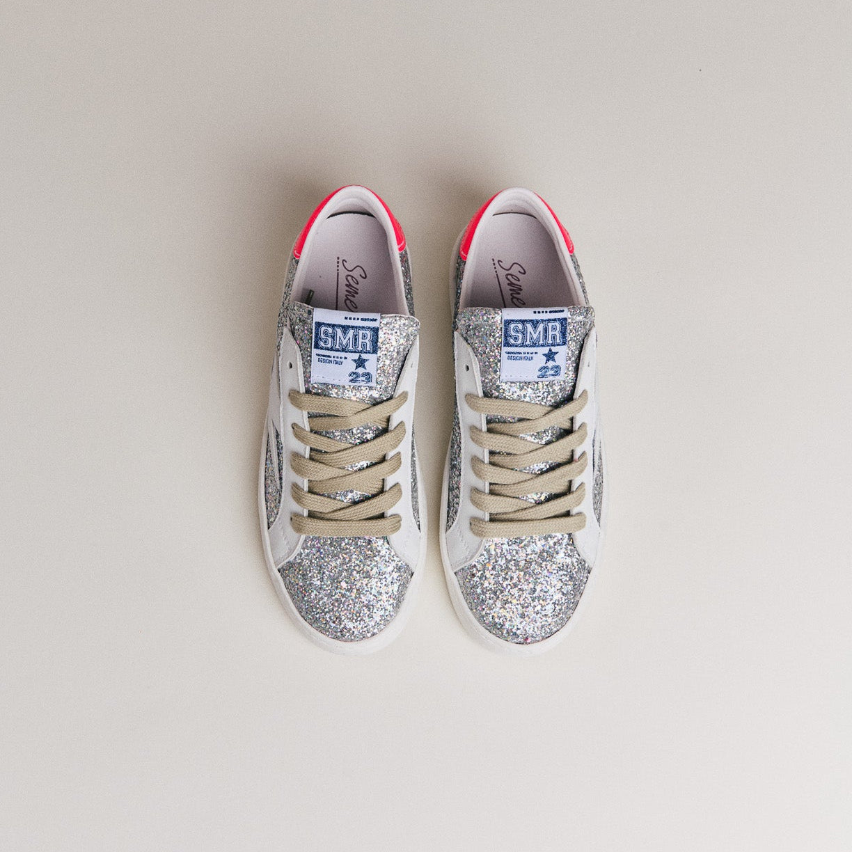 SMR Maya A683 baskets glitter argent rose