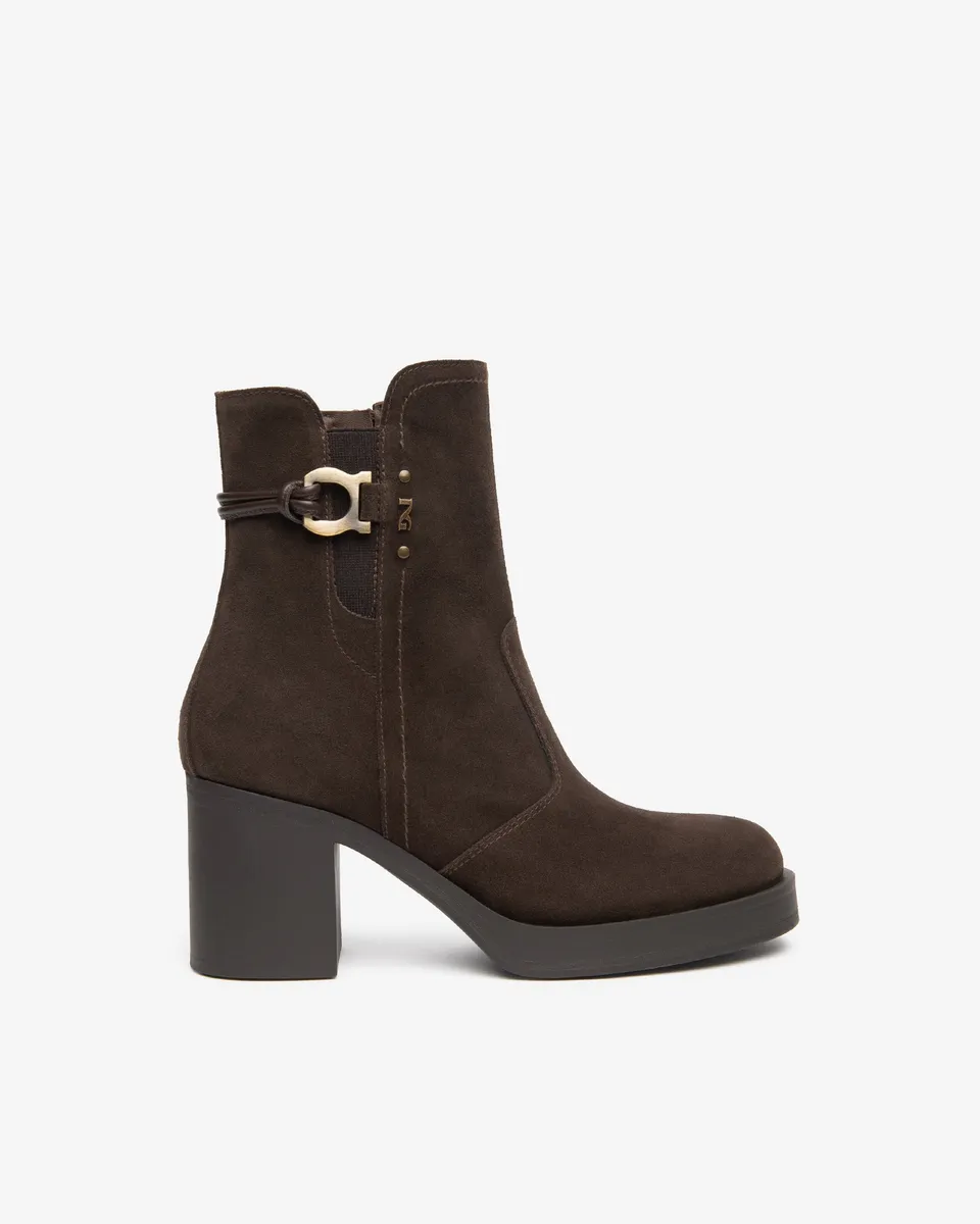 NeroGiardini Bottines Femme Daim Talon Bloc 75 mm