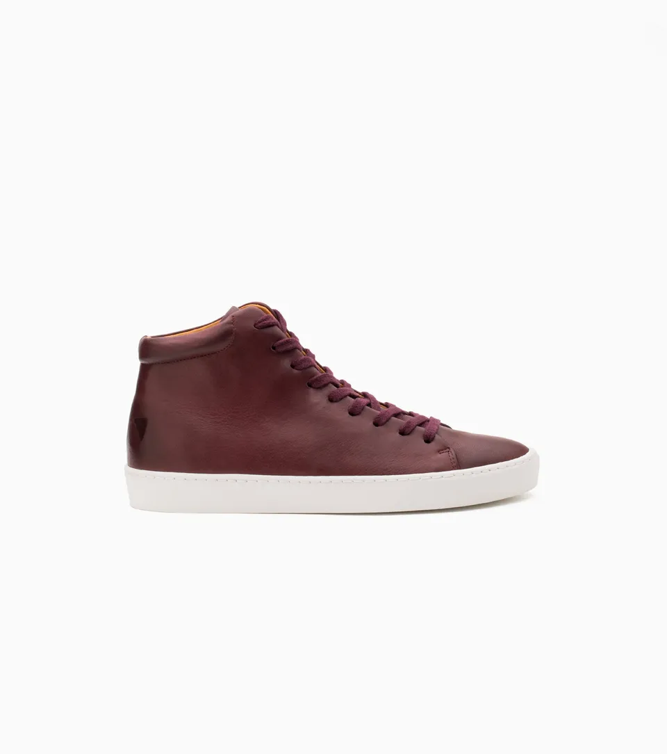 JAK Royal Hi sneakers cuir bordeaux semelle gomme