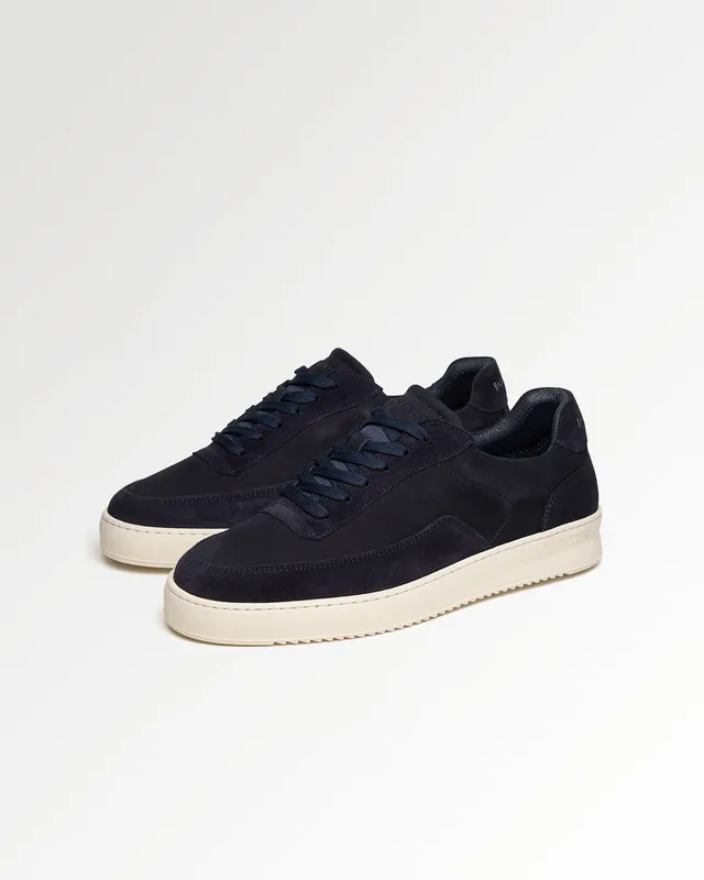 Filling Pieces Mondo Suede Grain sneakers cuir bleu marine Navy