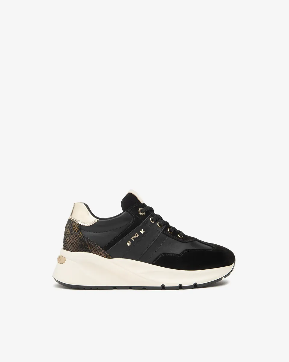 NeroGiardini Sneakers Femme Velours Cuir Technique Memory