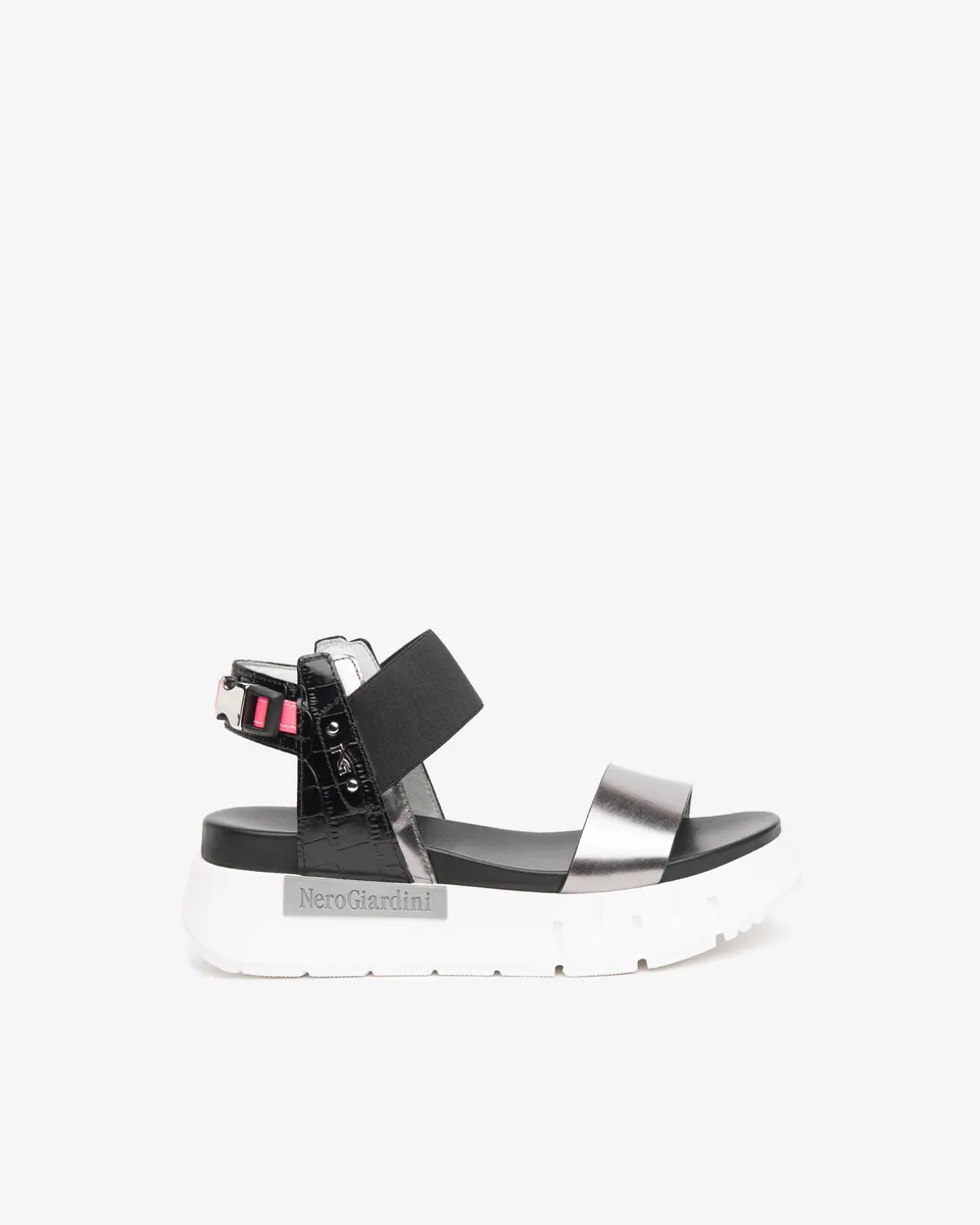 NeroGiardini Sandales Femme Cuir Miroir Croco 35-41