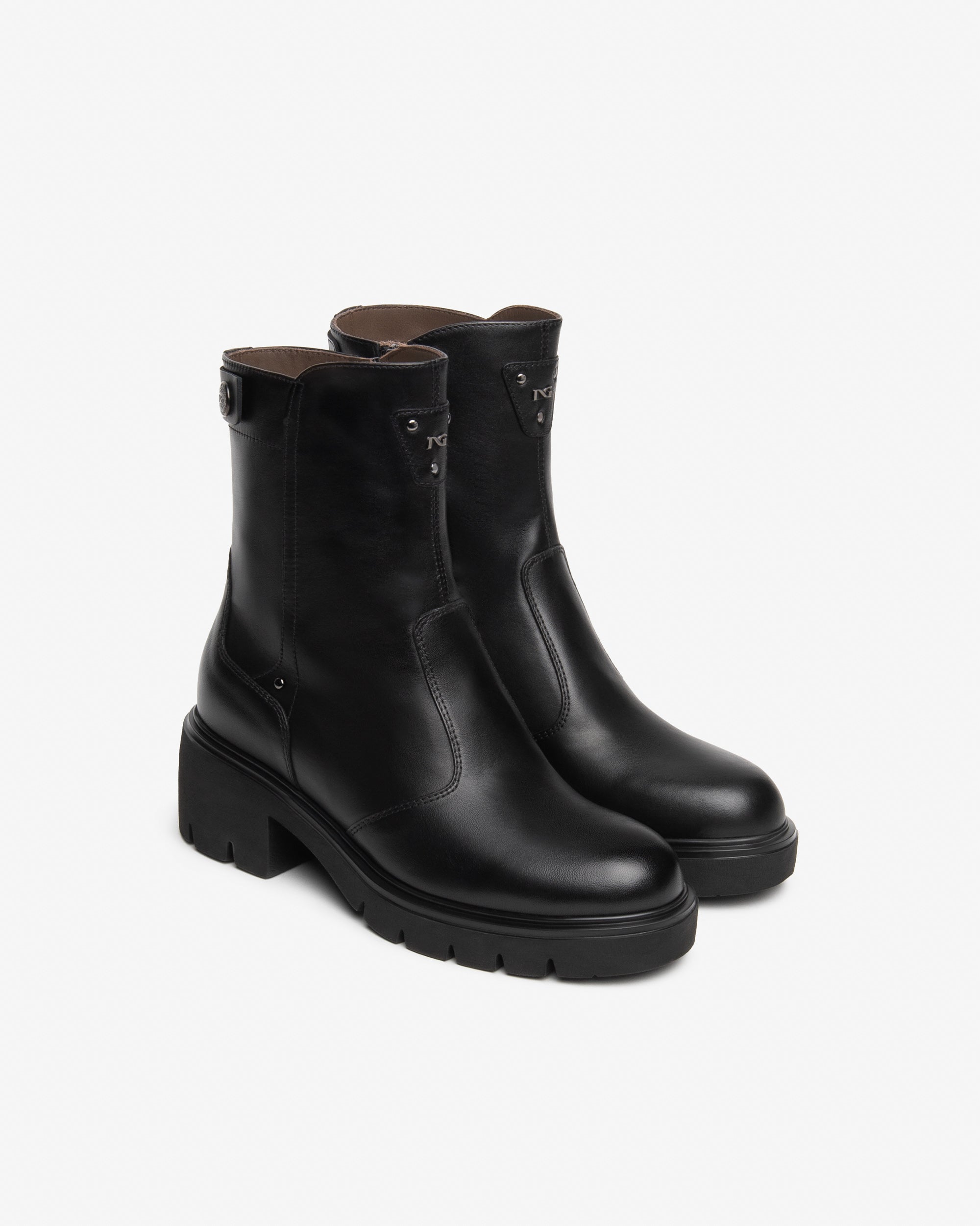NeroGiardini Bottines femme cuir talon 60 mm zip