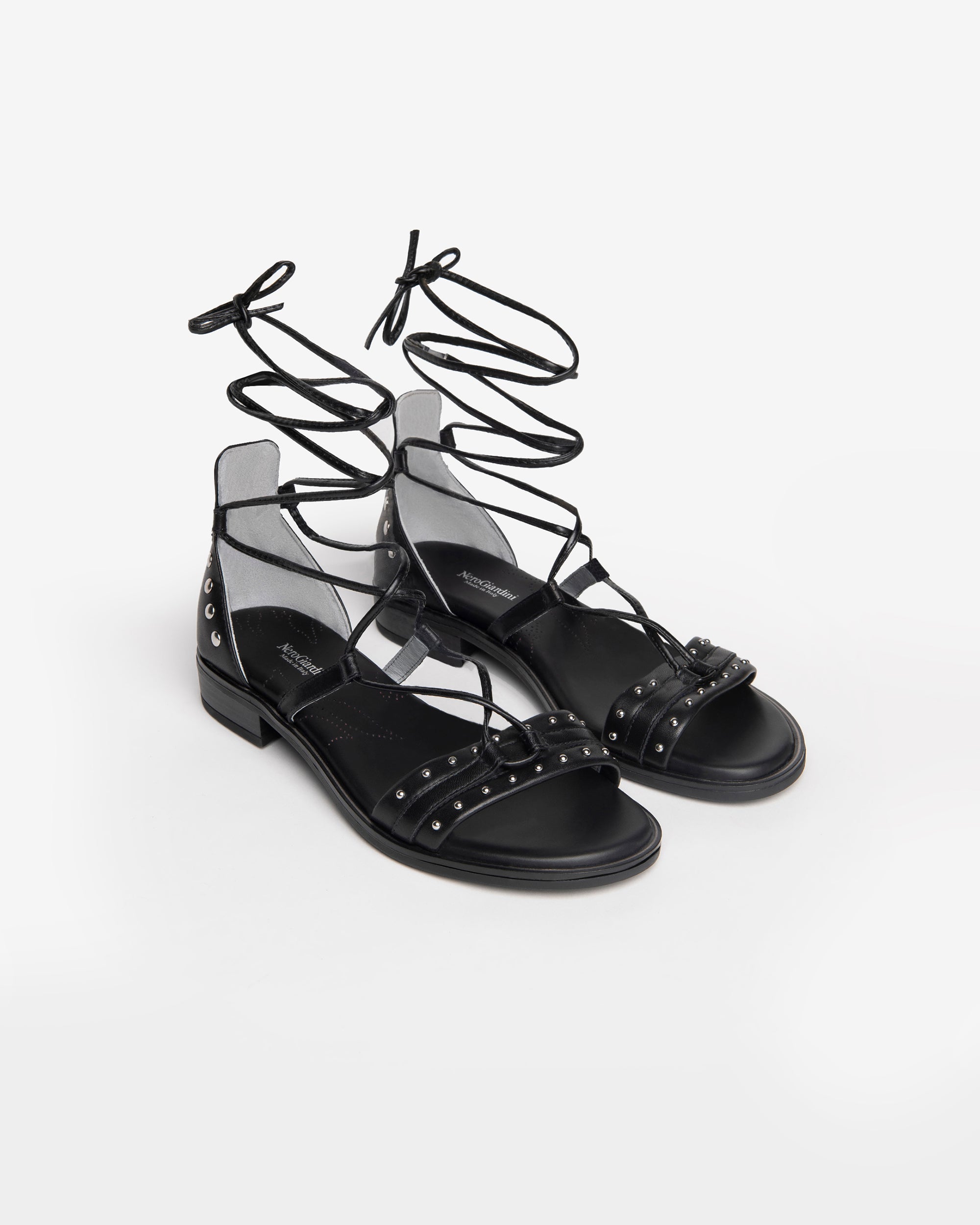 NeroGiardini Sandales Femme Spartiates Cuir Talon