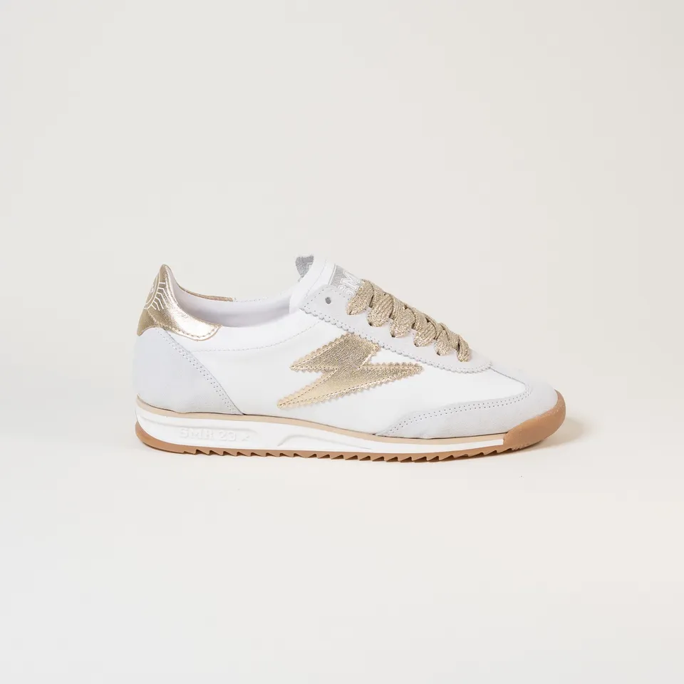 SMR Joyce E314 Baskets Blanc Or Cuir