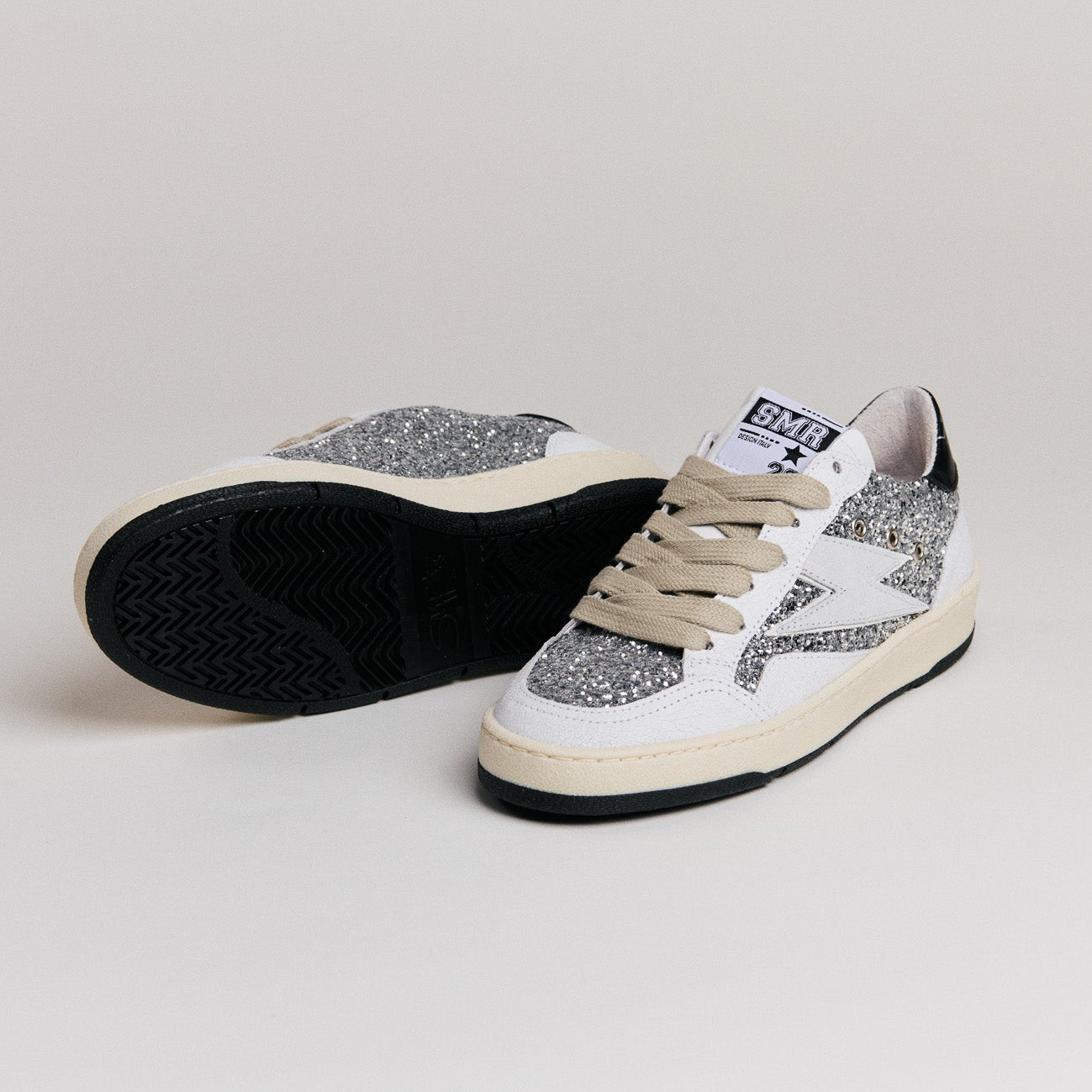 SMR Semerdjian Dany C317 Sneakers Glitter Argent Vintage