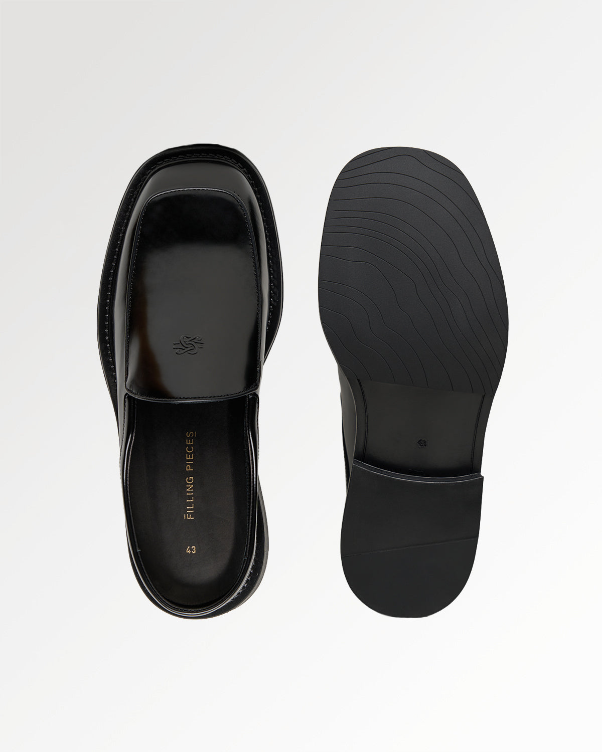 Filling Pieces Square Mule Polido mule noire cuir